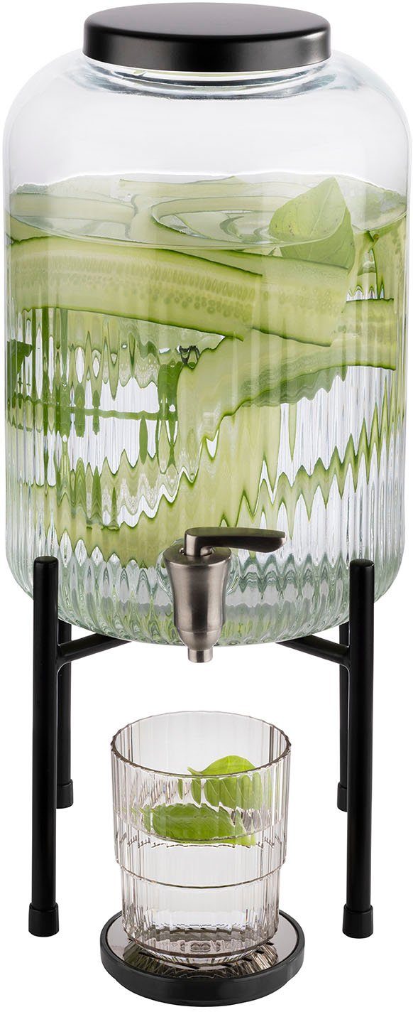 APS Getränkespender Industrial, Inklusive Deckel, Zapfhahn und Antirutschmatte, 7 Liter