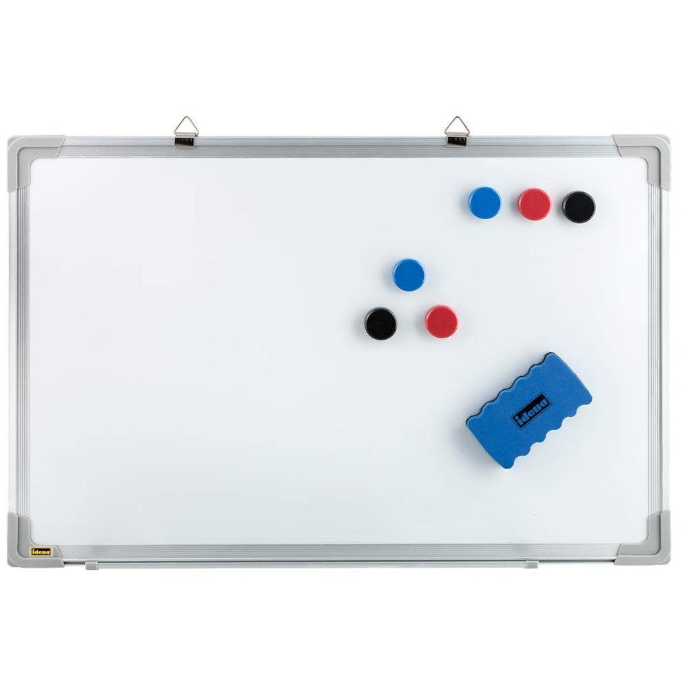 Idena Magnettafel, mit Alurahmen, 40 x 60 cm, mit 6 Magneten, für Whiteboard-Marker