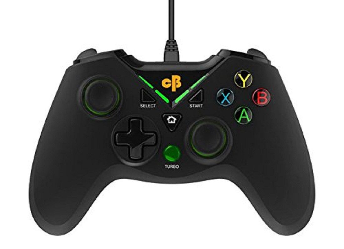 cosmicbyte Kabelloser Gamepad für PC & PS3, Verbesserter Griff, 12h Spielzeit Gamepad (Windows XP/7/8/10, Videospiel-Controller, Verbesserter Griff, Doppelte Trigger)