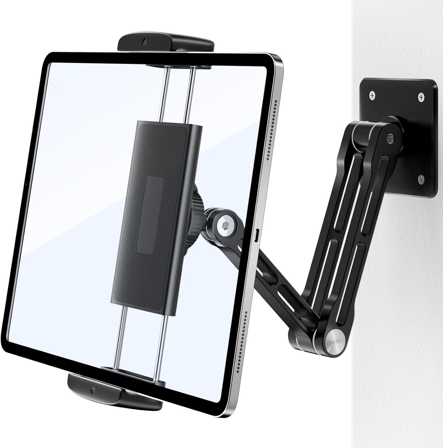 MC Star Tablet-Halterung Tablet Wandhalterung aus Aluminium, 3-Fach 360° Schwenkbar, (Höhenverstellbar & Faltbar Tablet Halterung Wand, Kompatibel mit iPhone, iPad Pro/Air/Mini, Galaxy Tab, Switch (4.7-13 in)