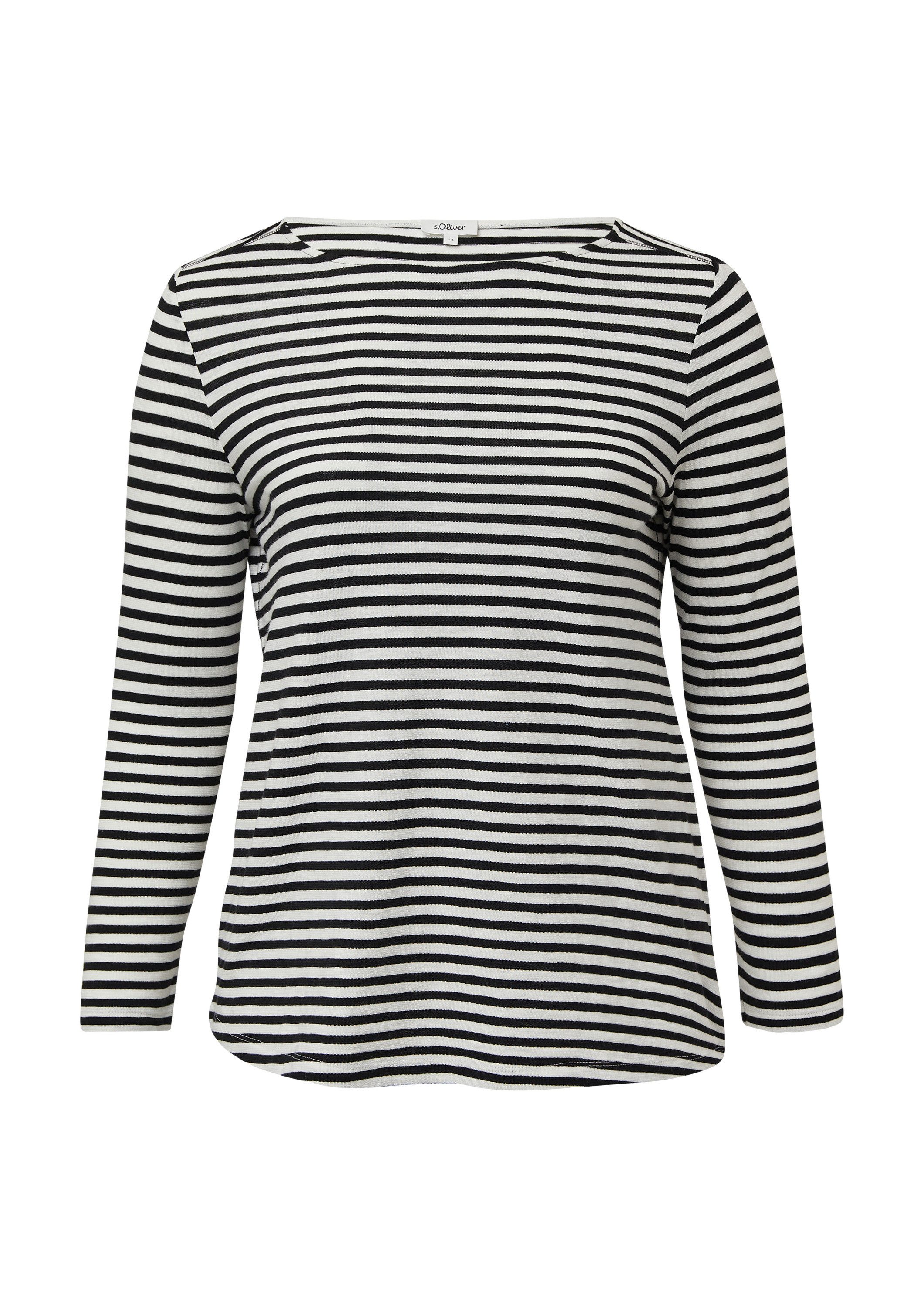 s.Oliver Langarmshirt T-Shirt Lässiges Langarmshirt mit U-Boot-Ausschnitt günstig online kaufen