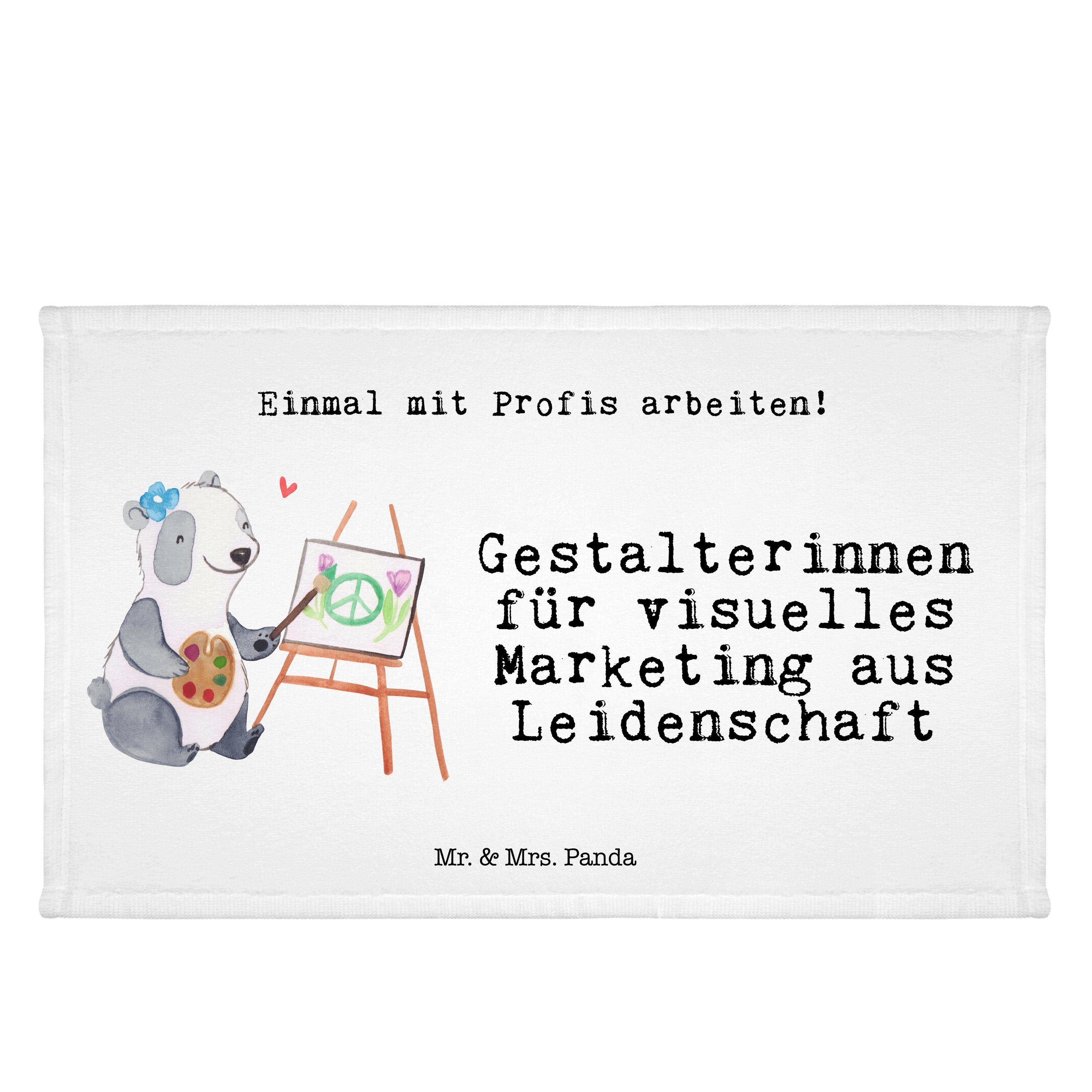 Mrs. Gestalterinnen visuelles Panda Marketing Leidenschaft - Gesc, Mr. aus für Handtuch - Weiß (1-St) &