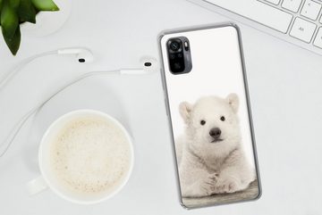 MuchoWow Handyhülle Eisbär - Tiere - Kinder - Weiß - Jungen - Mädchen, Phone Case, Handyhülle Xiaomi Redmi Note 10, Silikon, Schutzhülle