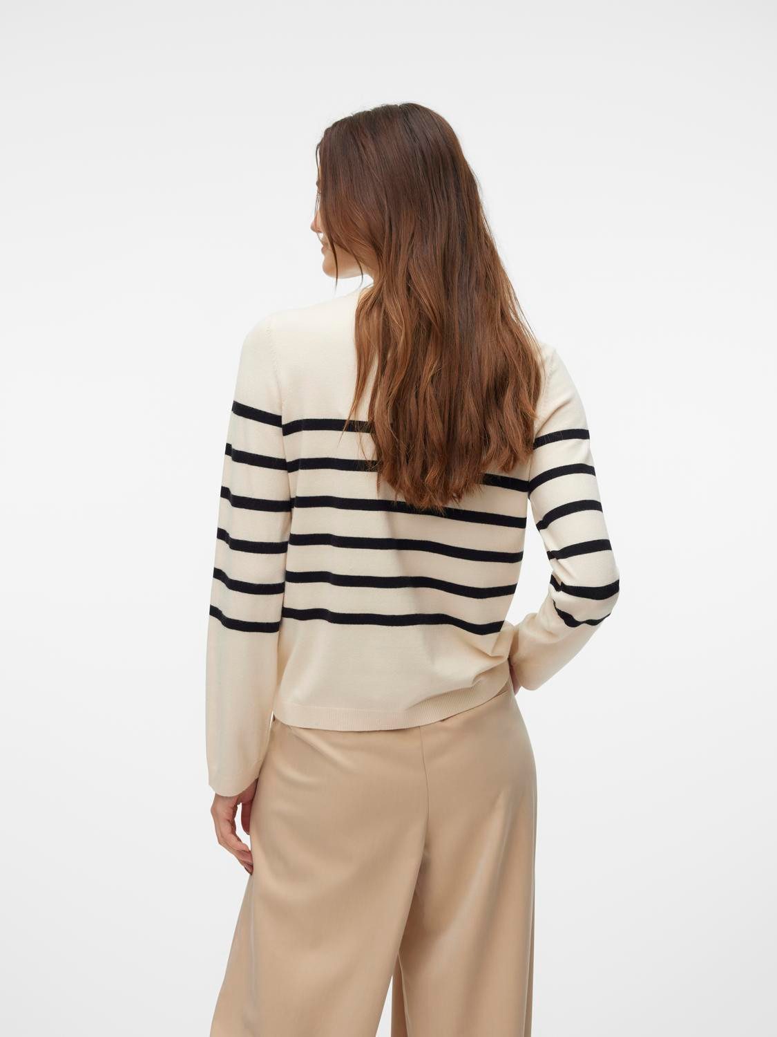 Vero Moda Rundhalspullover VMSABA PLAIN LS O-NECK PULLOVER GA NOOS