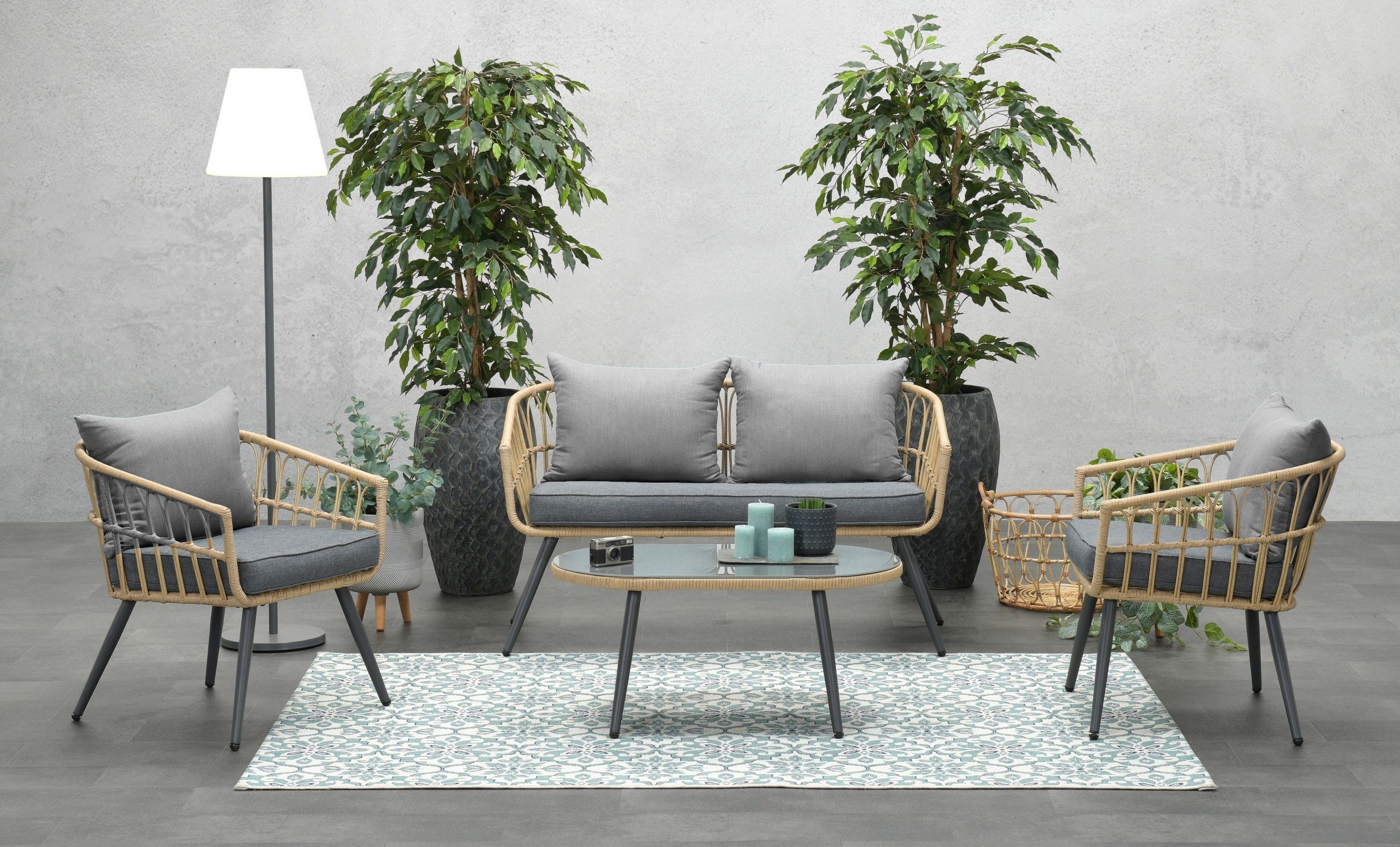 Garden Impressions Gartenlounge-Set Franklin Lounge, Aluminium, Gartenmöbelset, Outdoor, Möbel, wetterfest, (Spar-Set, 4-tlg., komplett-Set), inkl. Auflagen, UV-beständig