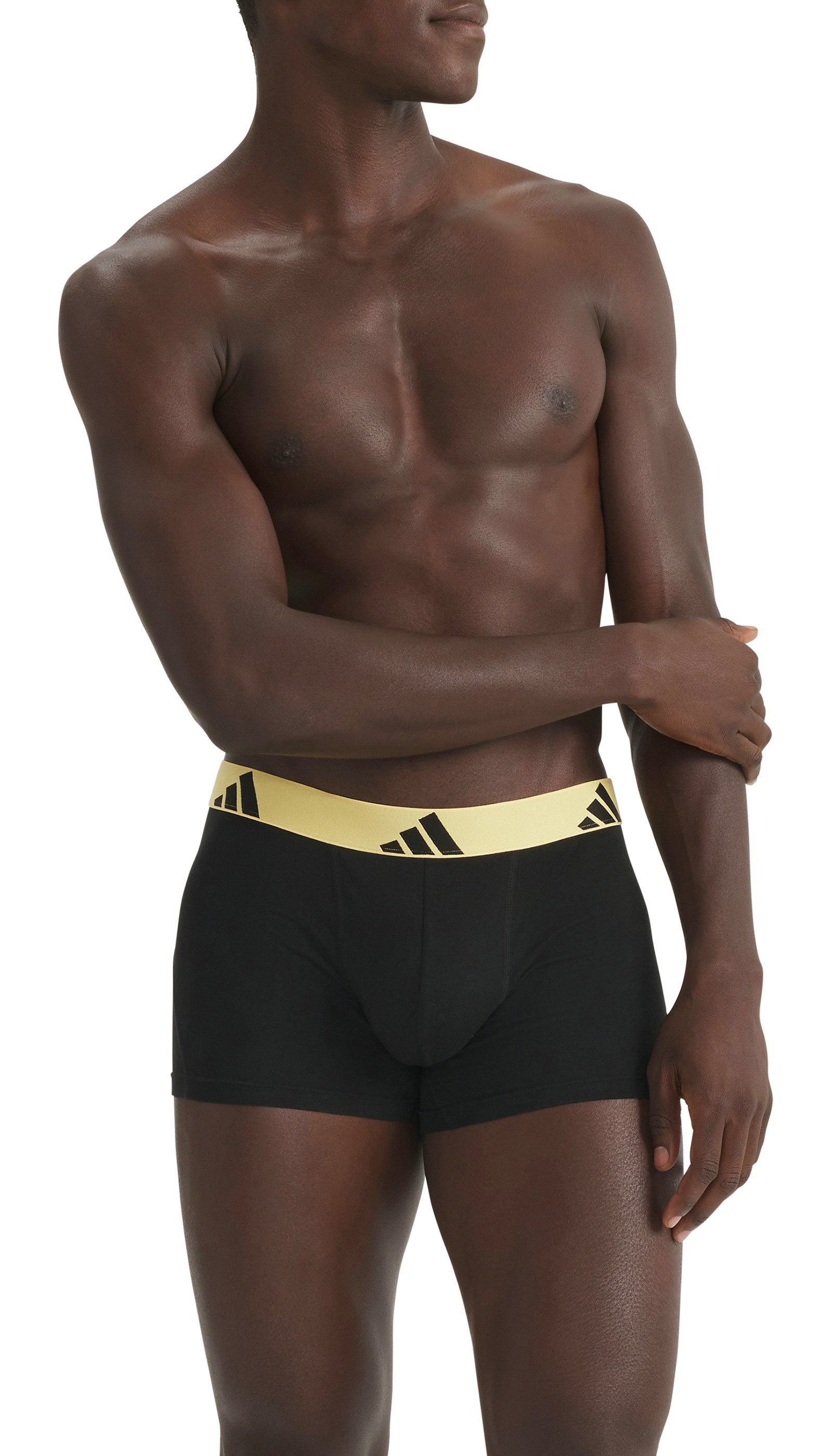 adidas Sportswear Trunk Active Flex Cotton (3er Pack) elastischer Logo-Bund, ohne Eingriff, Single Jersey-Qualität