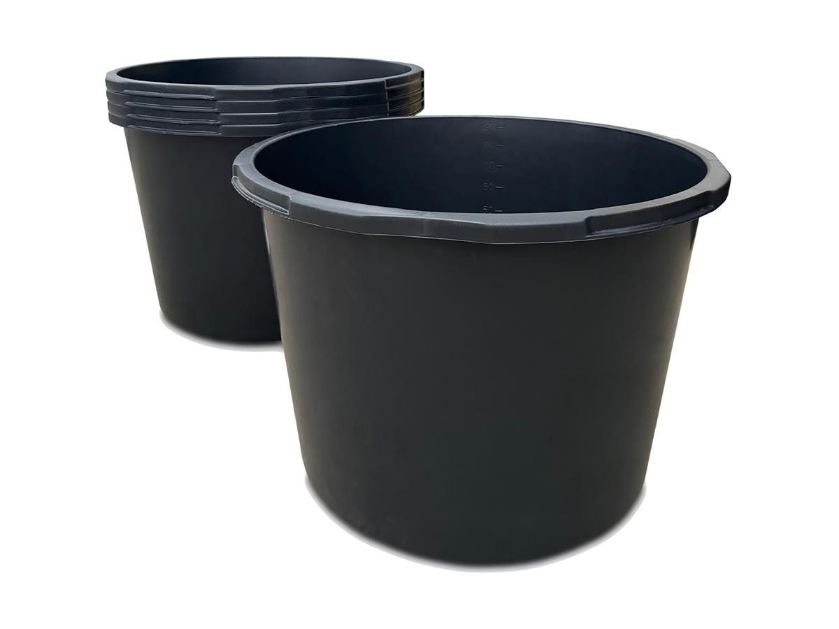 Kistenberg Mörtelkübel Rund KCOR90 5er Sets, (Spar-Set, 5-tlg), 90 liter, mit Skala, Griffmulden – Bild 2 von 5