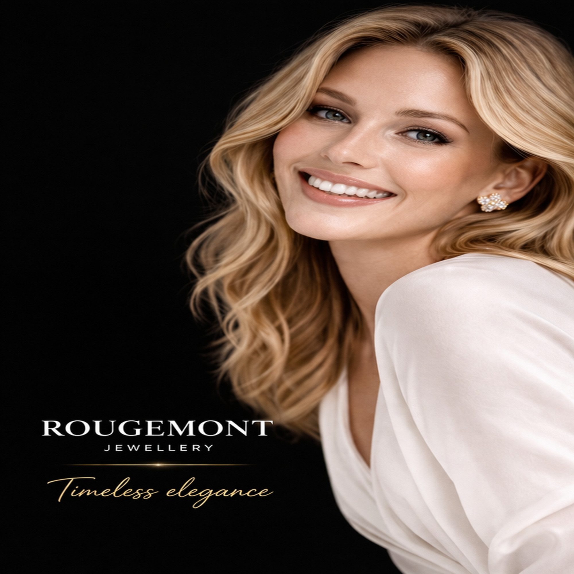 ROUGEMONT Armreif Glücksbringer Damen Armreif Kleeblatt Design Edelstahl 18K Gold, Handgefertigt