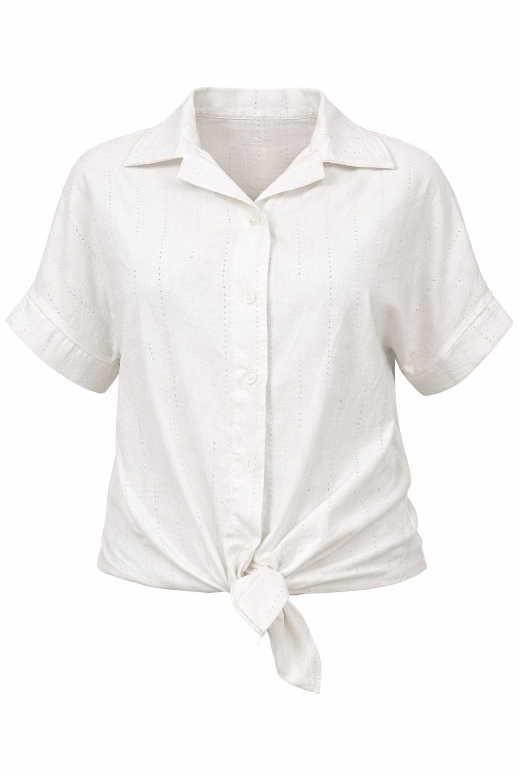 ITALY VIBES Kurzarmbluse - sommerliche Bluse - Strassdetails - Bindeknoten - elegante Bluse ONE SIZE / passend für Größe S - XL