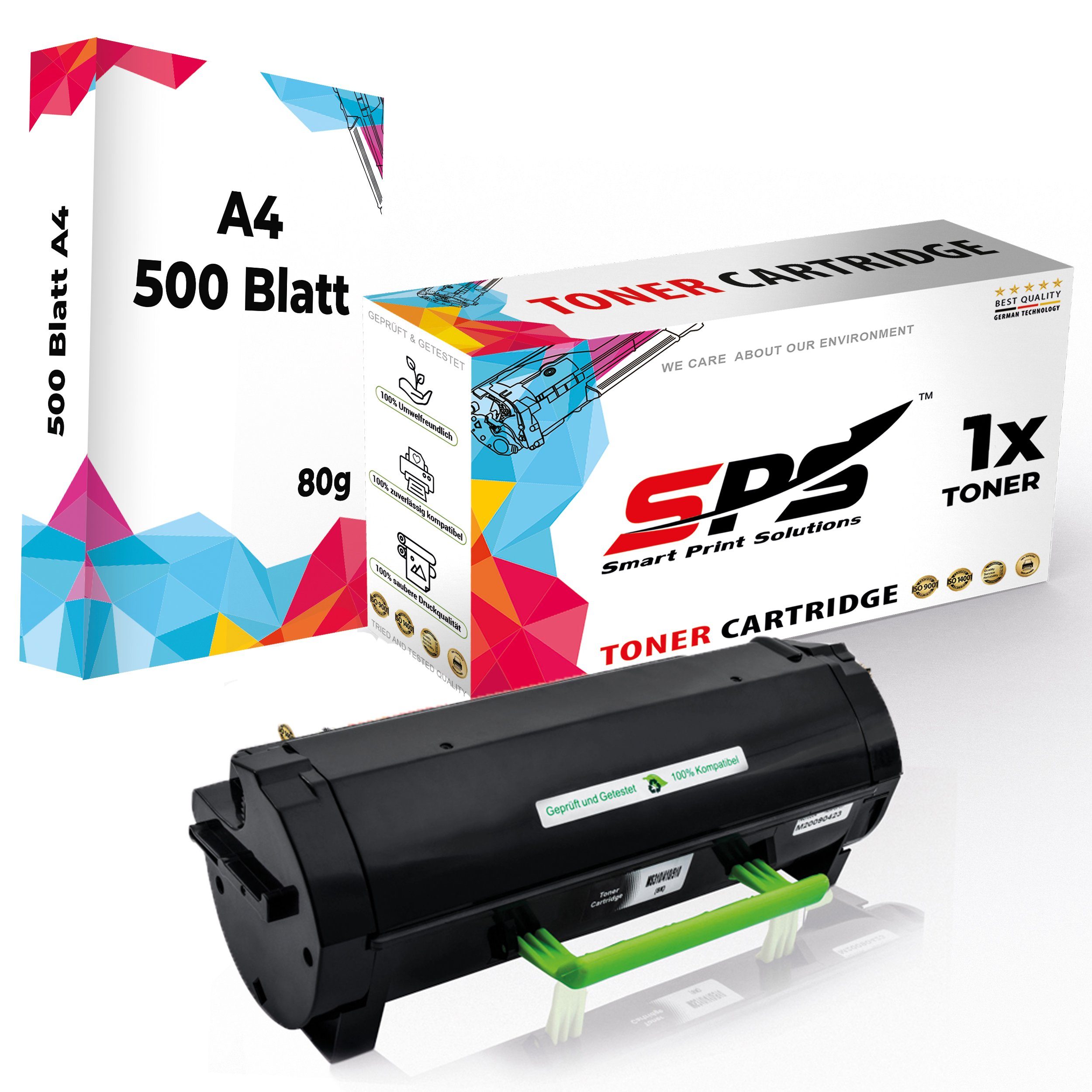 SPS Tonerkartusche Kompatibel für Lexmark MS610 502H 50F2H00, (1er Pack + A4 Papier) | Tonerpatronen