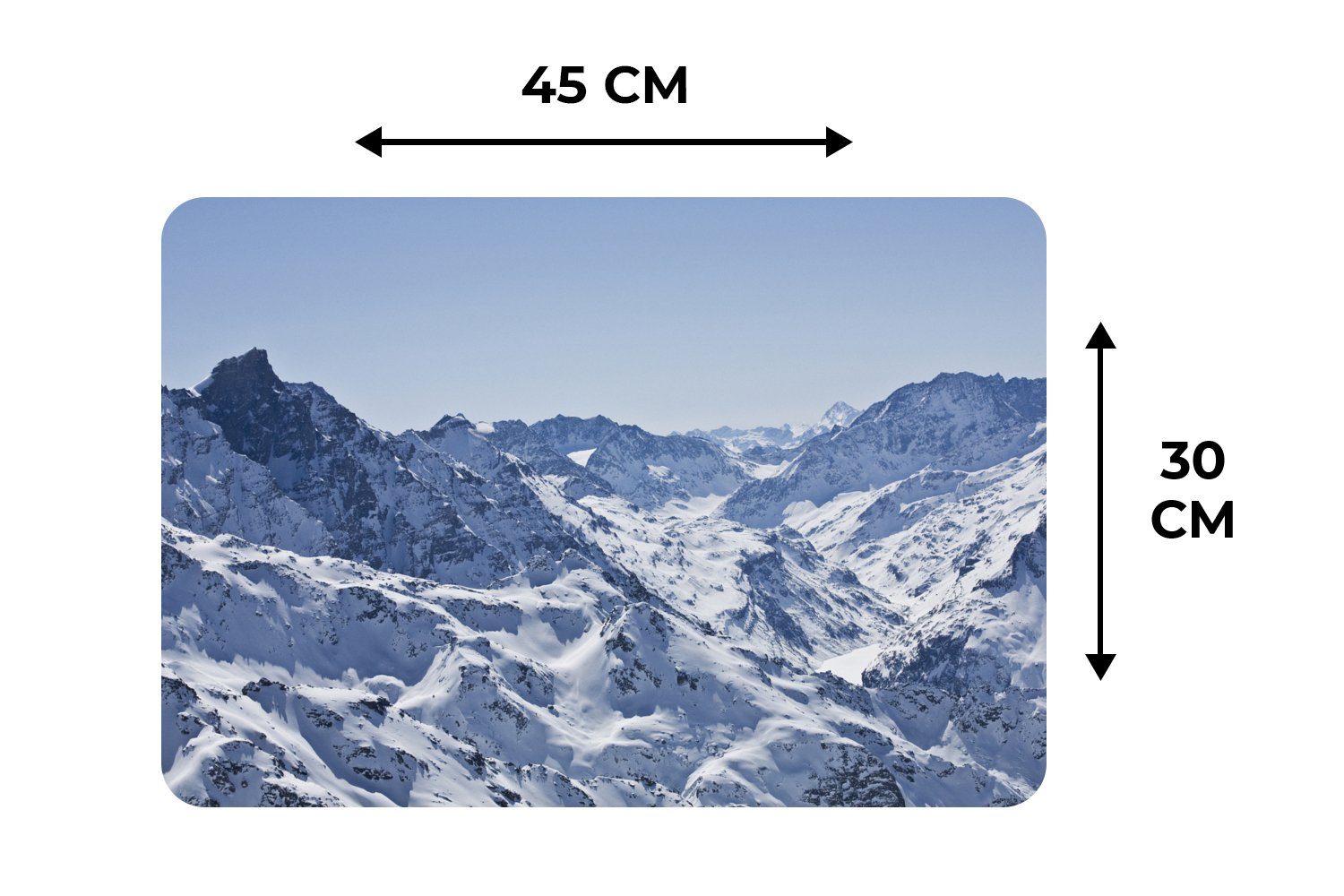 Platzset, Alpen - Tischmatten, Schmutzabweisend Platzmatte, (6-St), - Platzset, MuchoWow, Schnee, Berg Platzdecken