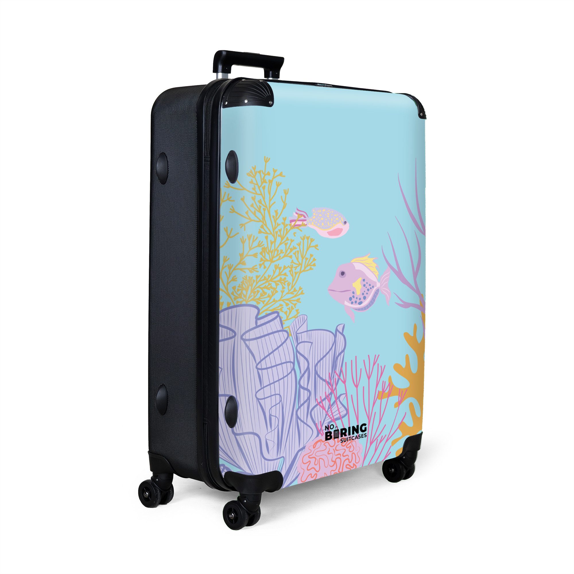 NoBoringSuitcases.com© Hartschalen-Trolley Blau mit Unterwasserwelt 77 günstig online kaufen