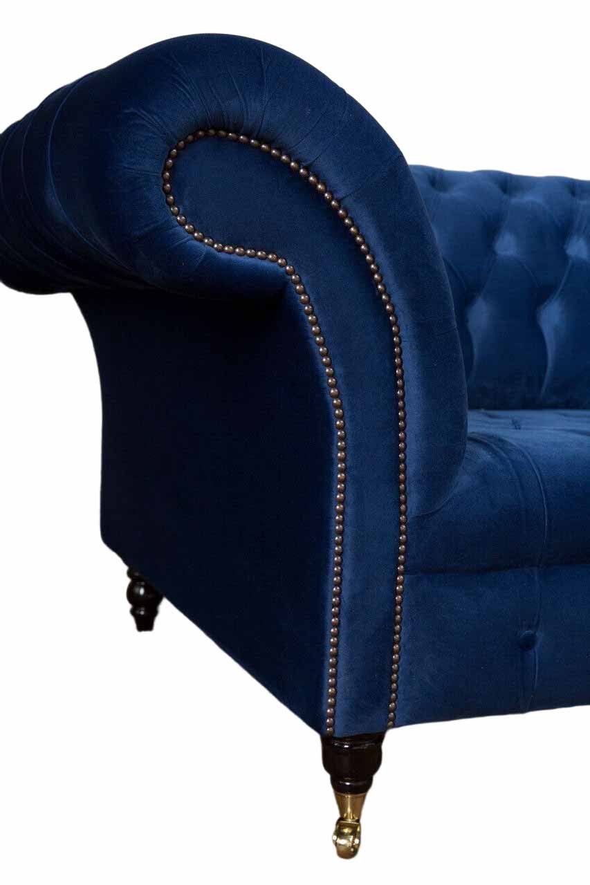 JVmoebel Chesterfield-Sofa, Sitzer Klassisch 4 Chesterfield Wohnzimmer Sofa Textil Design Sofas
