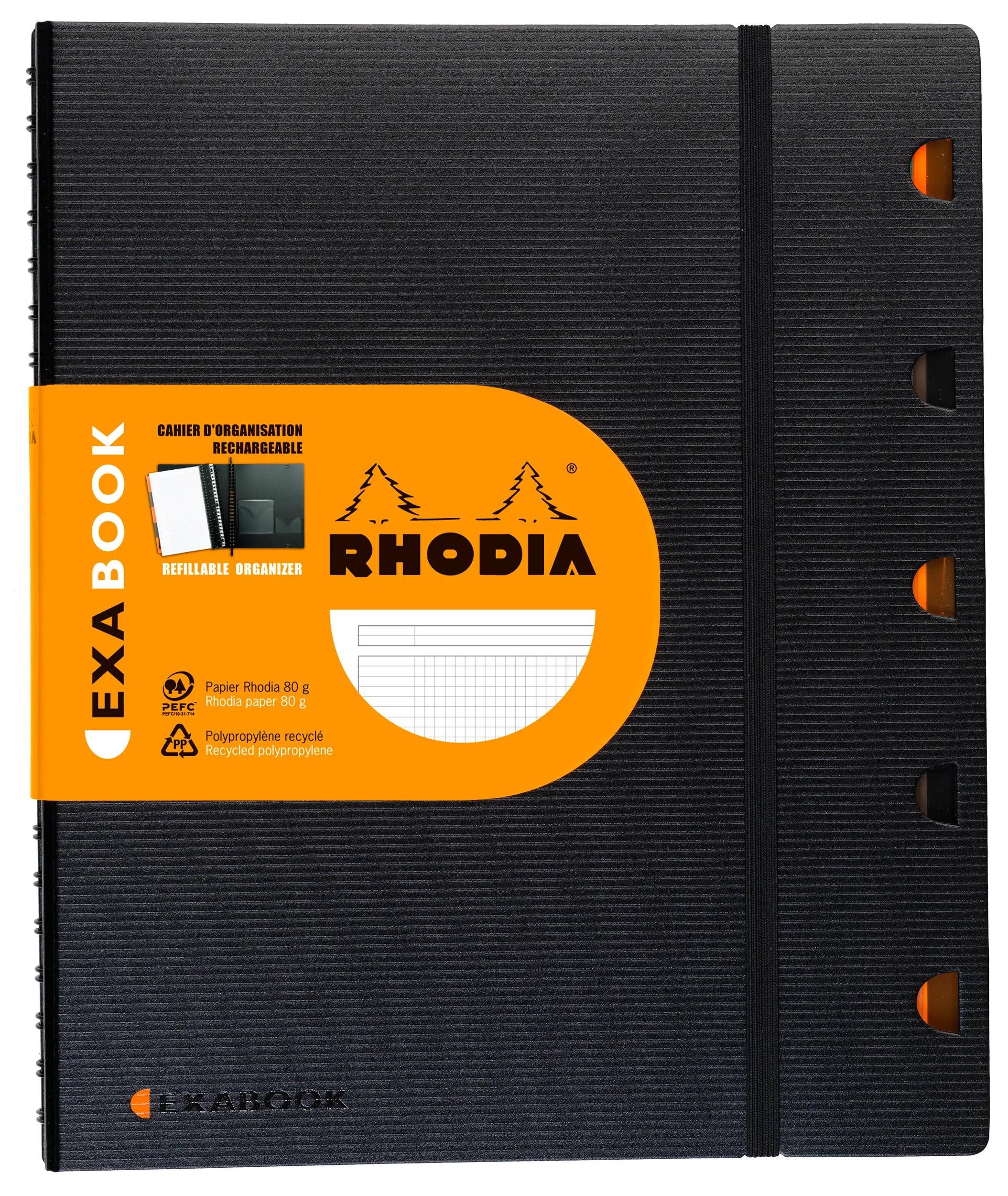 Rhodia Notizheft 6x ExaBook mit Doppelspirale A4+ kariert 80Bl 90g - Schwarz 132142C, Rhodia, Blöcke, Hefte und Ноутбуки