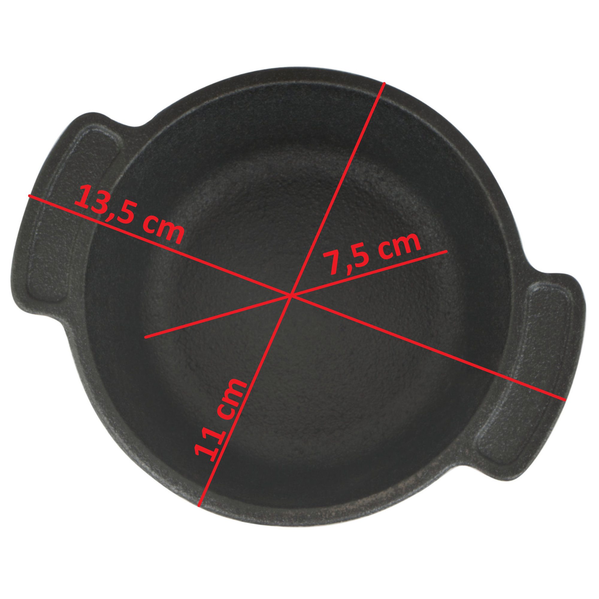 BBQ-Toro Serviertopf Serviertöpfe Set (6-er Pack) Ø 11 cm Gusseisen Mini Gusstopf, Gusseisen