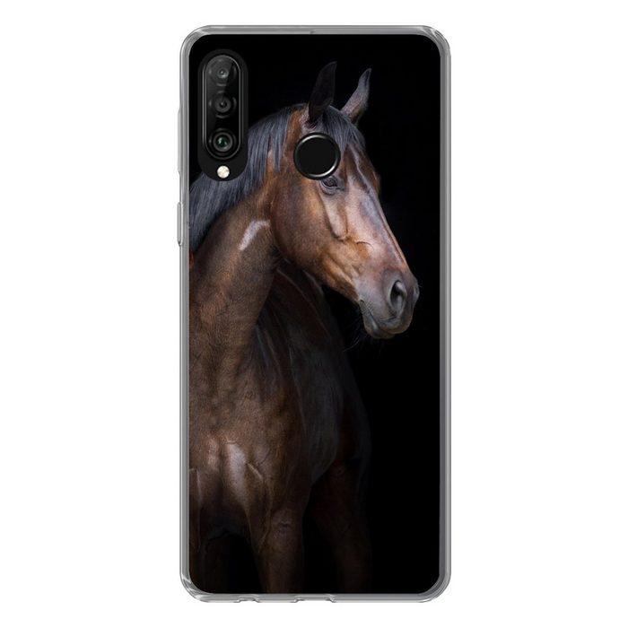 MuchoWow Handyhülle Pferde - Tiere - Porträt - Braun Handyhülle Huawei P30 Lite Handy Case Silikon Bumper Case