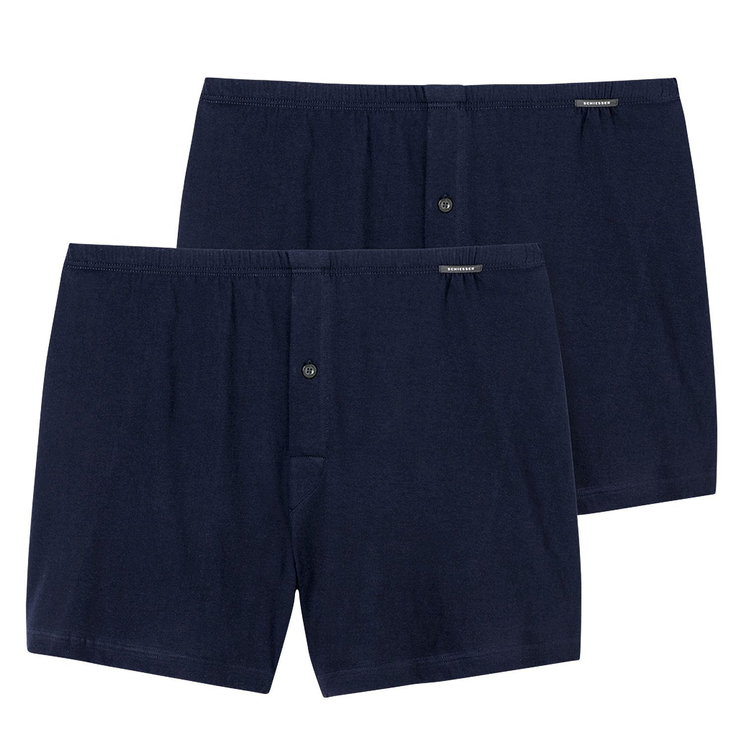 Eingriff, Shorts 2er-Pack, Original Classics (803) Spar-Pack, Herren (Vorteilspack mit locker 4er-Pack) reiner Dunkelblau aus geschnitten 2-St., Baumwolle Schiesser Boxershorts