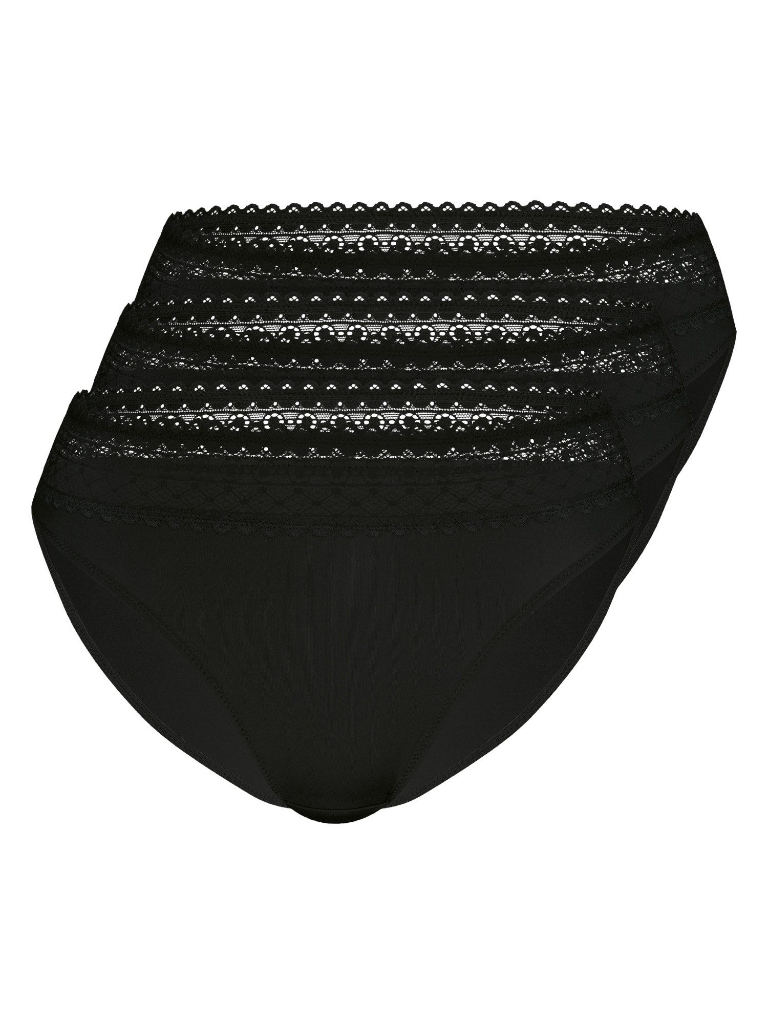 Sassa Bikinislip Slip Tempting Passion (Spar-Set, 3-St) normale Leibhöhe, klassische Passform, Spitzenbund