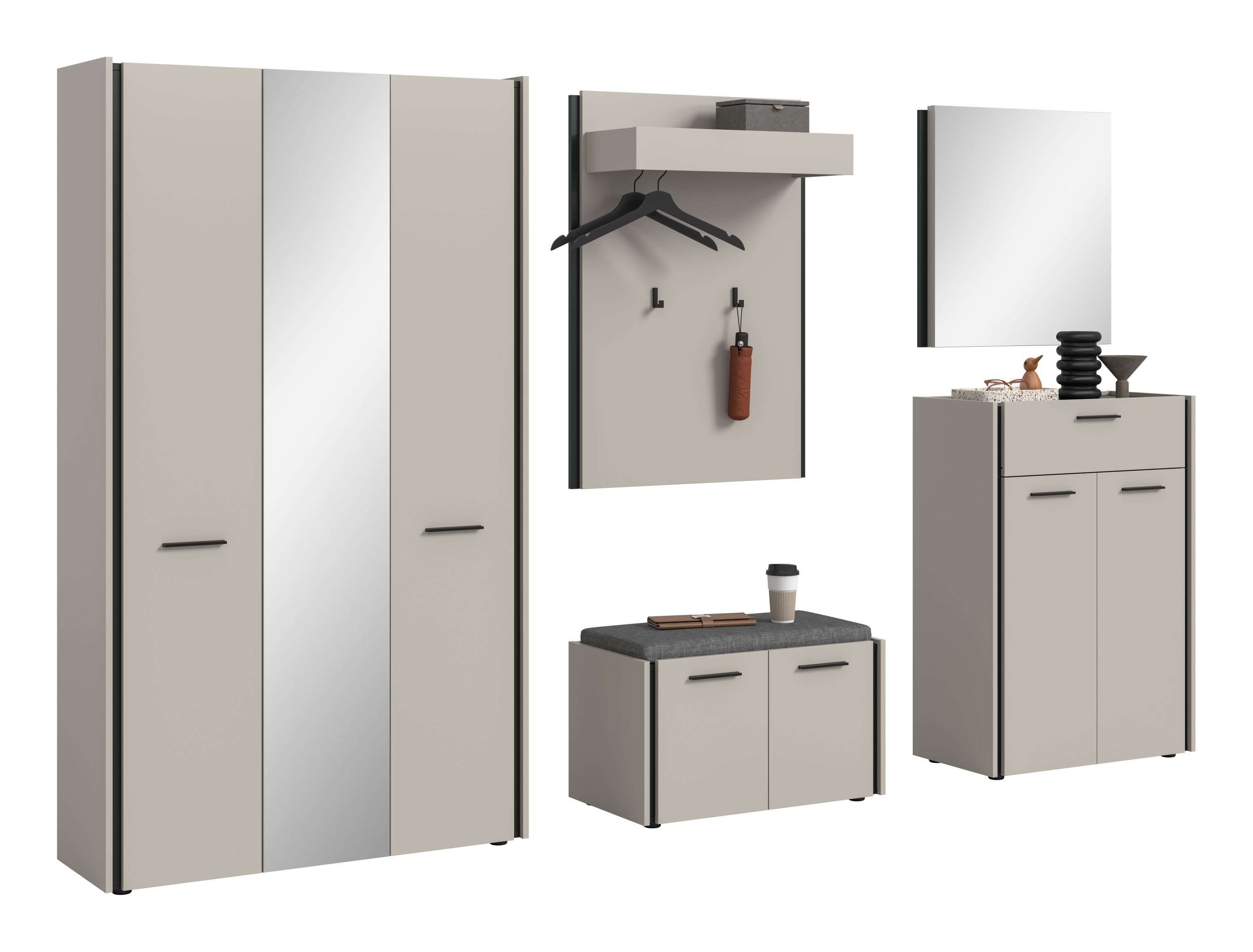xonox.home Garderoben-Set Emil, in Kaschmir Melamin B/H/T: 287x190x40 cm