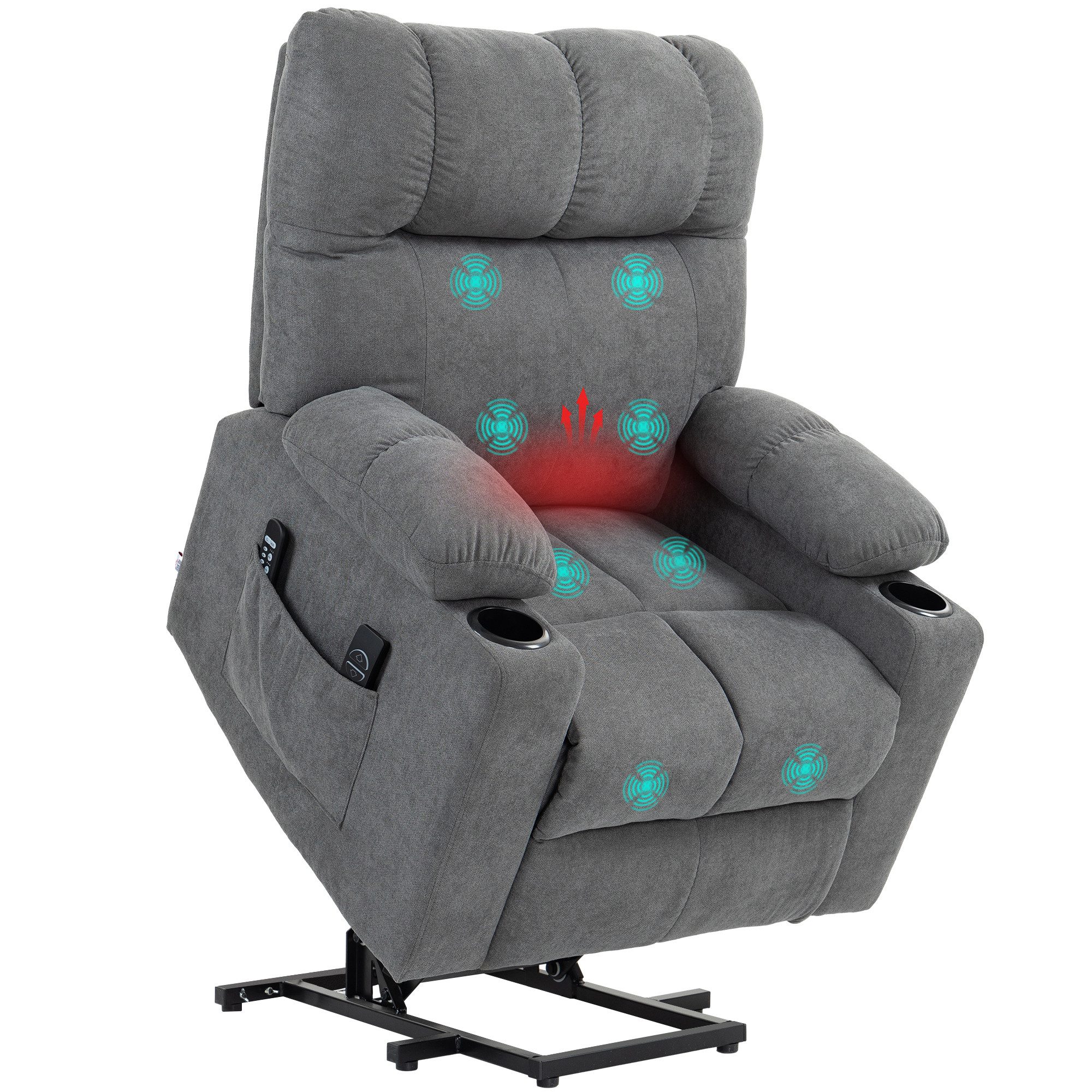 HOMCOM Massagesessel Elektrischer Aufstehsessel, mit Liegefunktion, günstig online kaufen