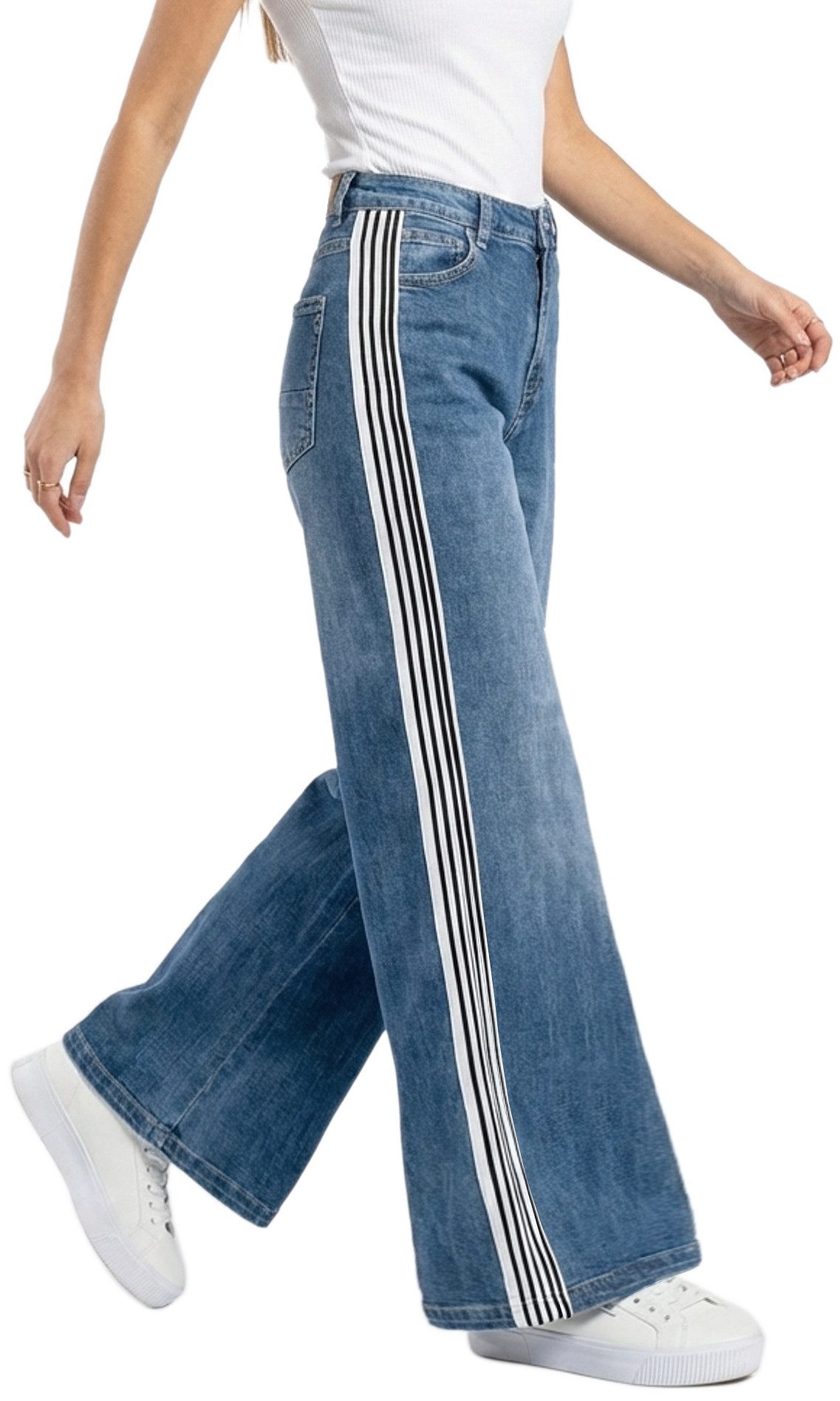 dy_mode Weite Jeans Damen Jeans Weitem Bein High Waist Palazzo Hose Coole S günstig online kaufen