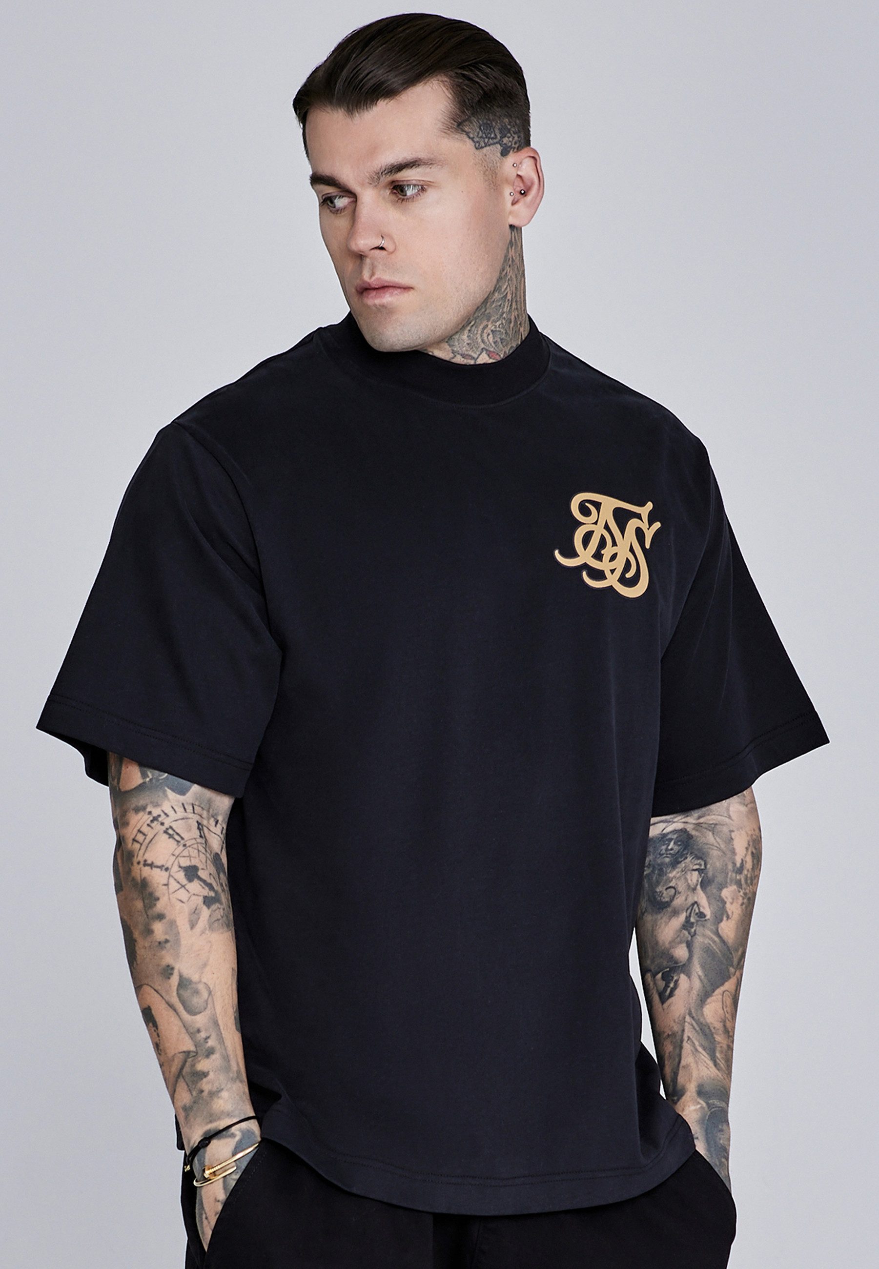 T-Shirt SikSilk Herren T-Shirt mit Logo