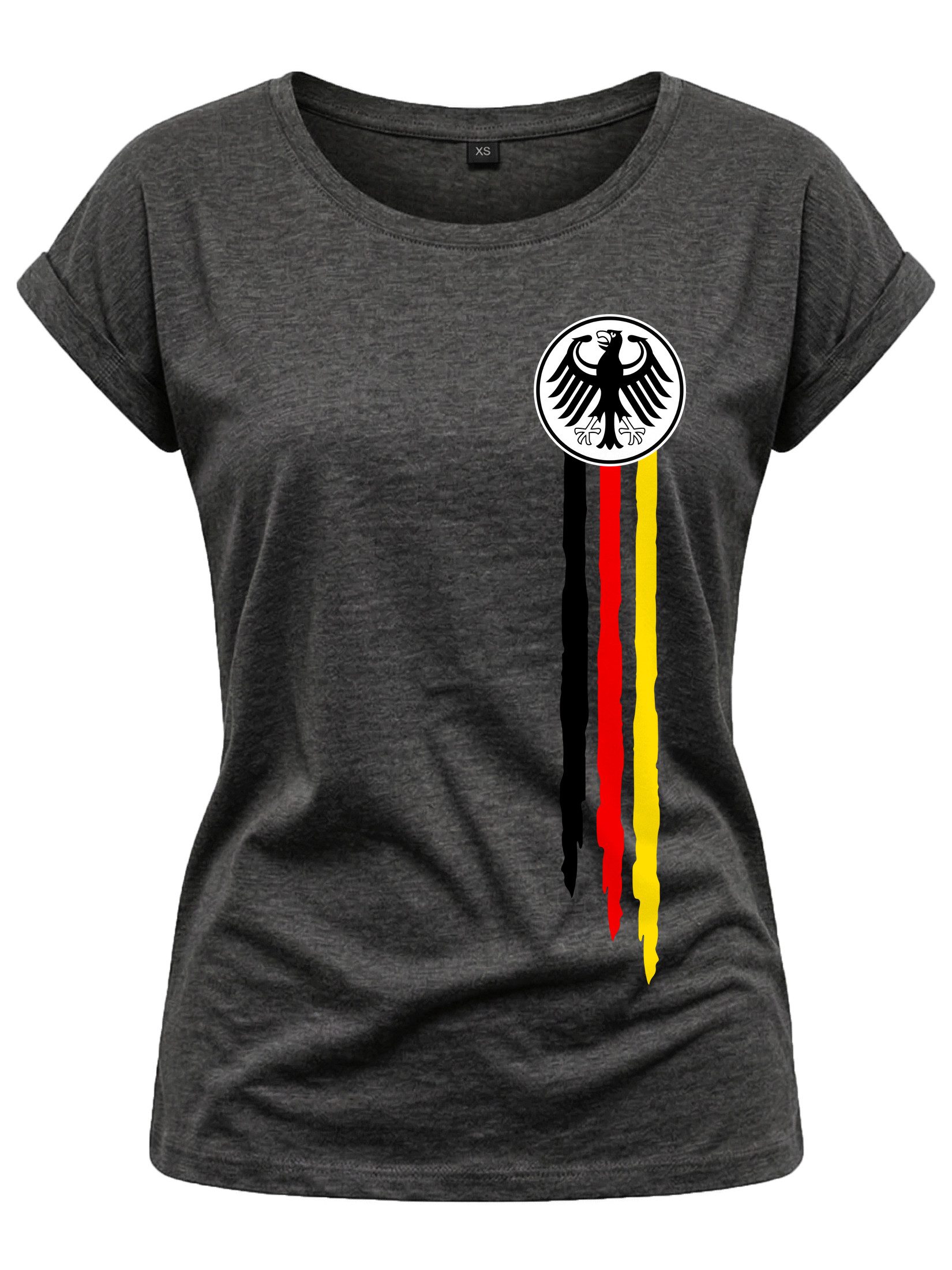 Print-Shirt Deutschland EM Trikot Damen Adler Flagge Fahne Fußball WM Top