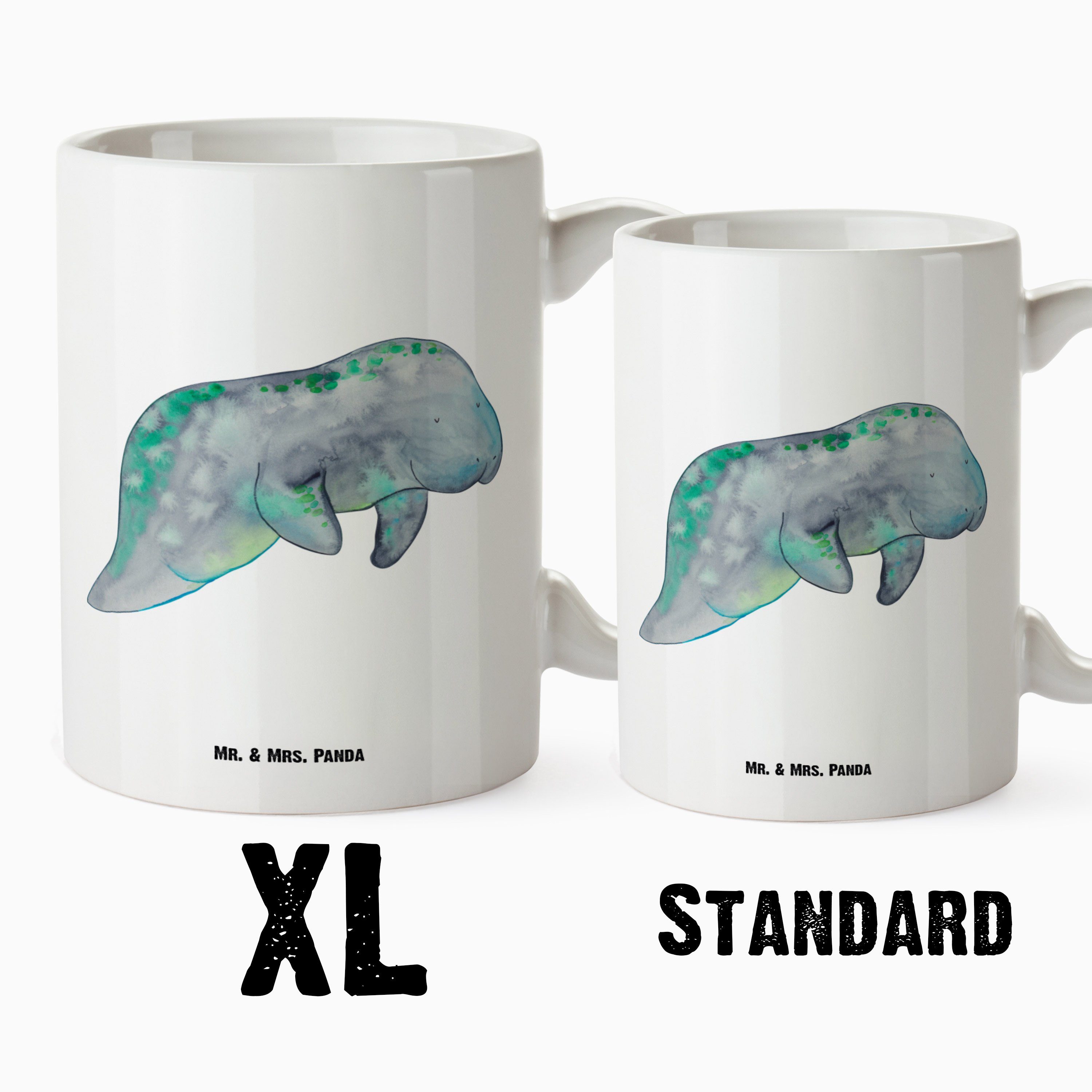Panda - XL Seekuh Grosse Kaffee, Weiß Mr. Mrs. Tasse, & Keramik - chillt Tasse, Tasse Tasse XL Geschenk, Große
