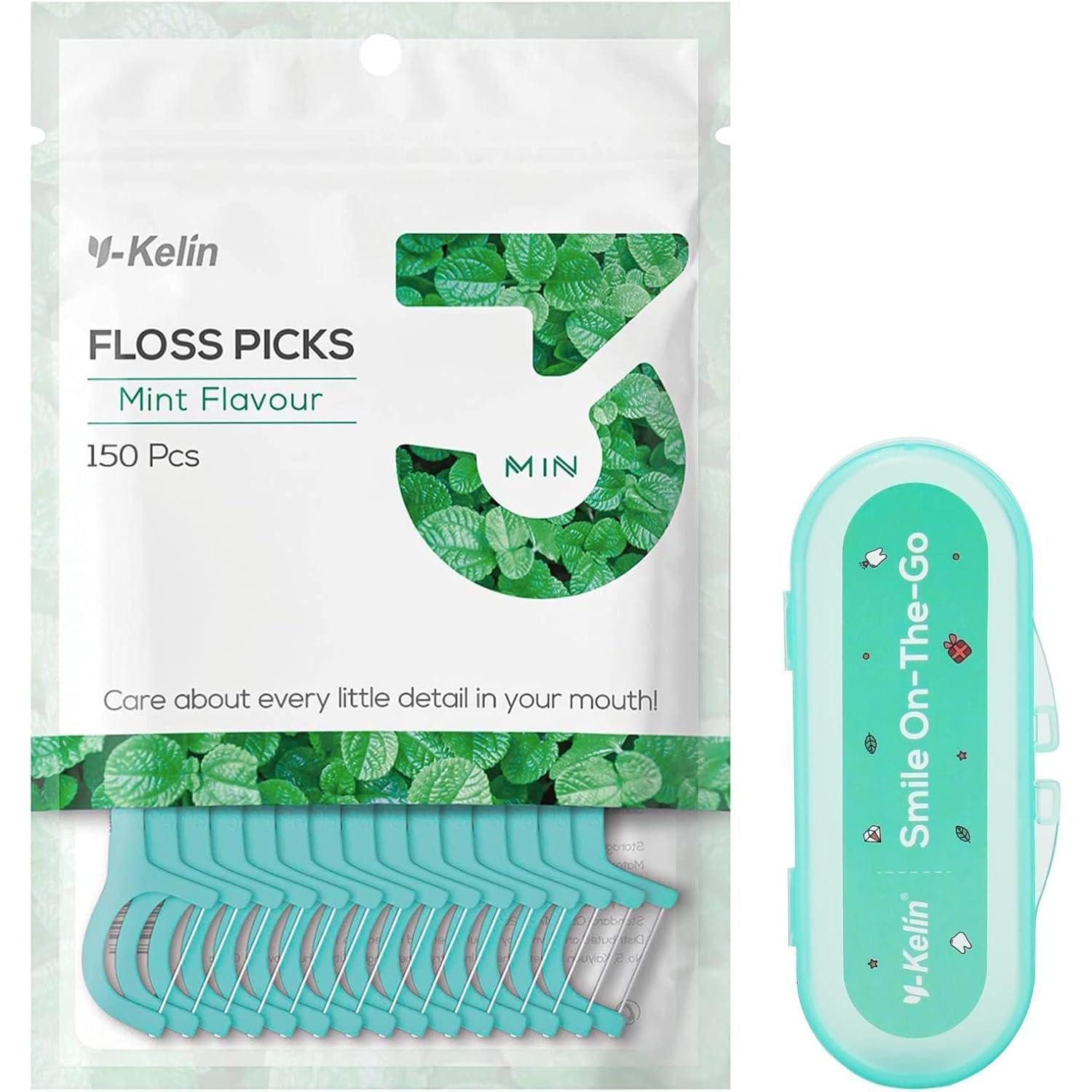 LuxusKollektion Zahnseide-Stick Zahnseide Dental Floss Minze Geschmack 150 Stück Aufbewahrungsbox