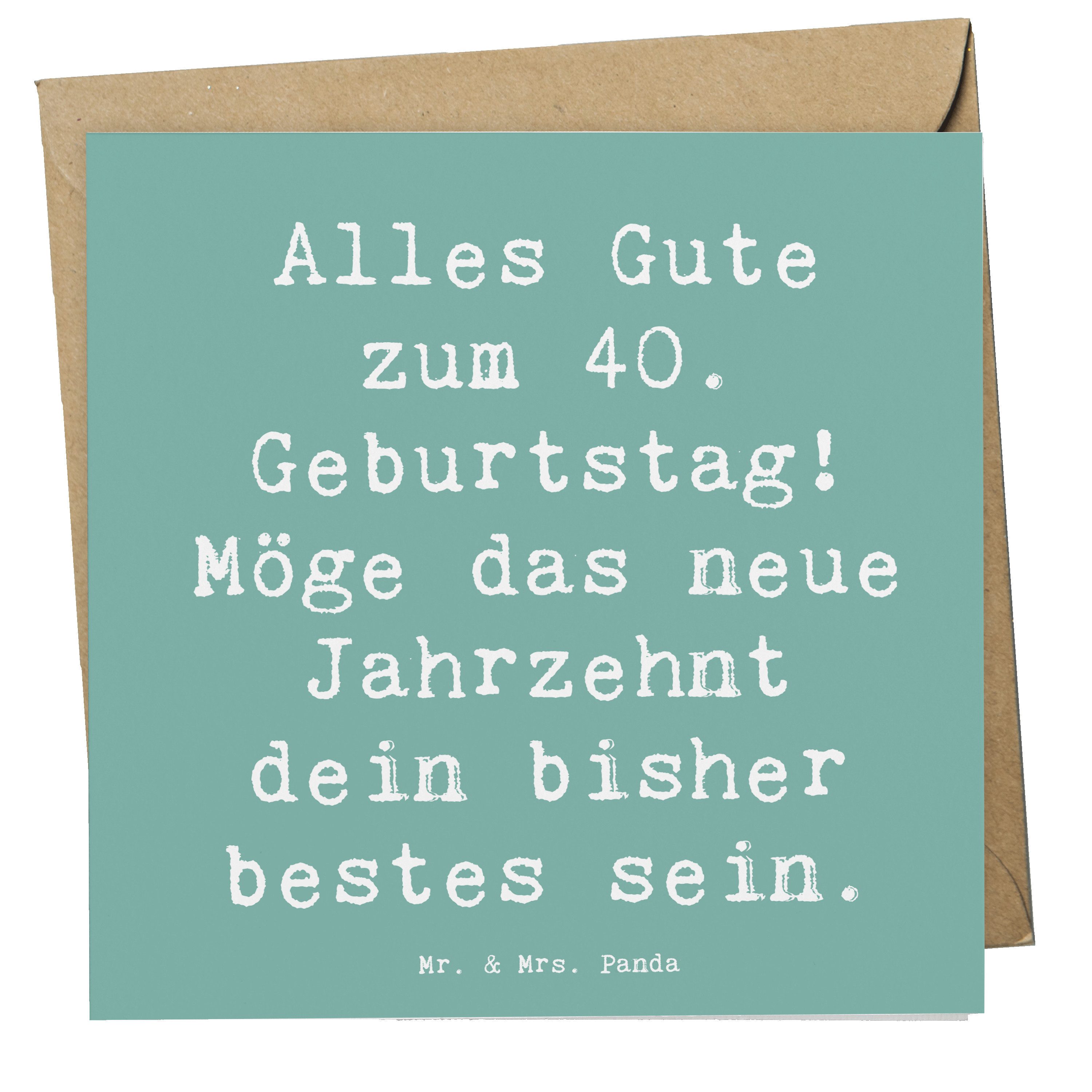 Grußkarte 40. Geburtstag Alles Gute - Meeresbrise - Geschenk, kommende Abenteue