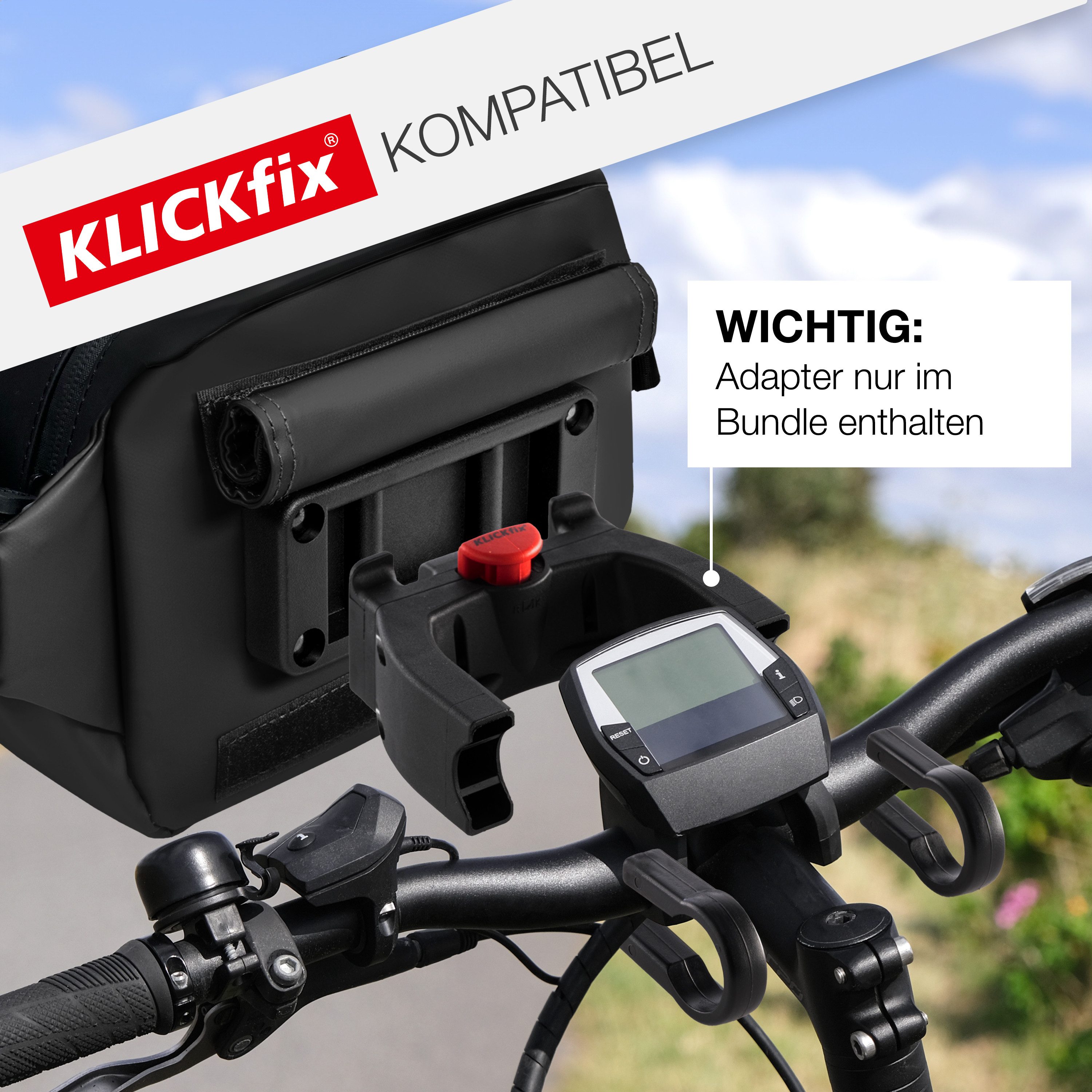 Valkental Lenkertasche Fahrradtasche vorne für Lenker, wasserdicht & reflektierend, 5 L