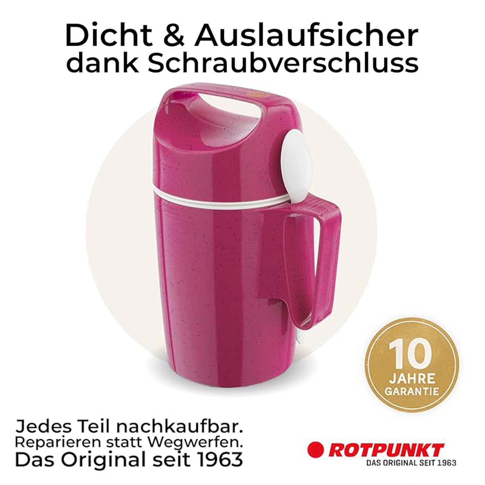 ROTPUNKT Isolierkanne DIRK 850, 0.85 l, isolierend, BPA-frei, phthalatfrei, inklusive Löffel