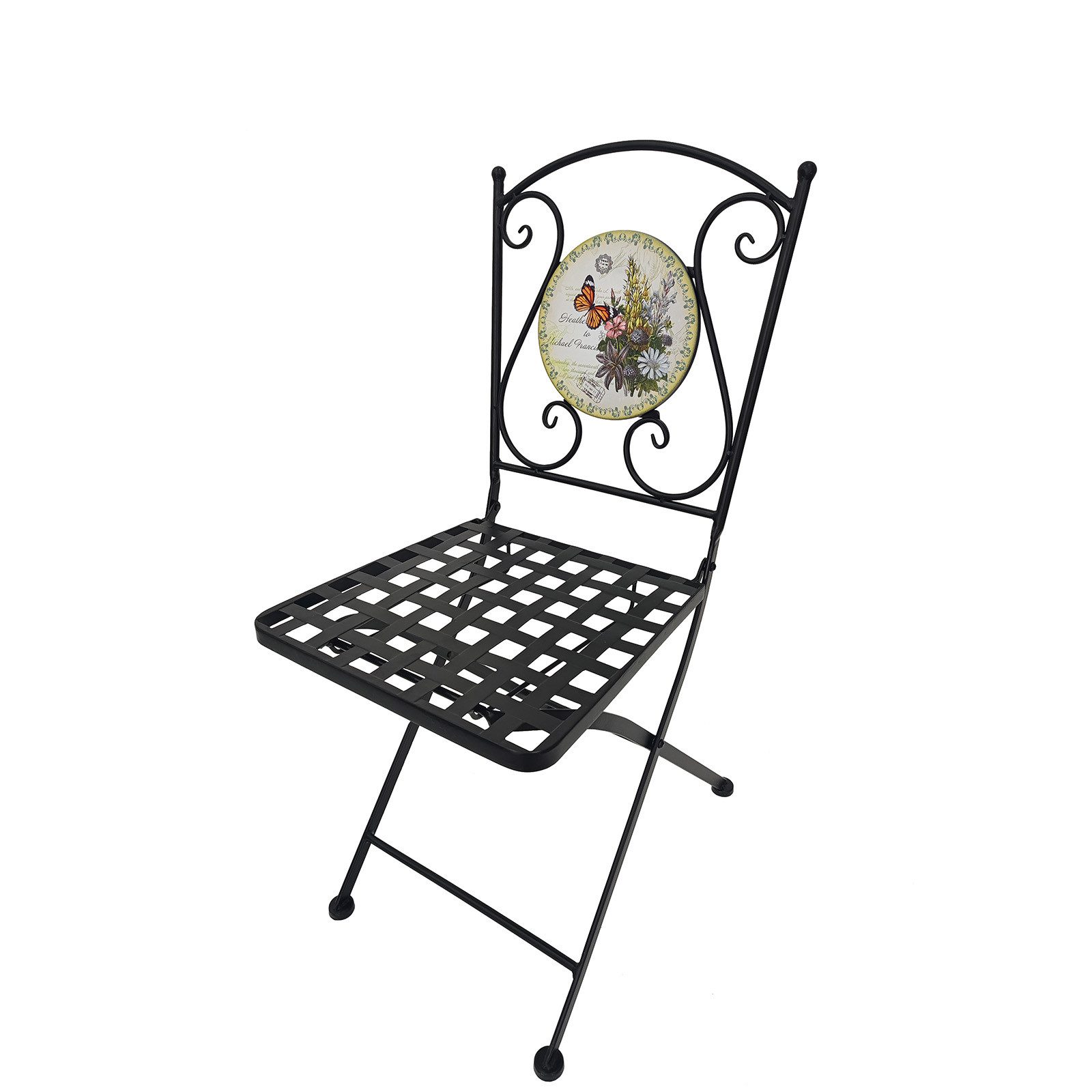 HTI-Living Garten-Essgruppe Tisch und 2 Stühle Celia Schmetterling, (Set, 3-tlg., 1 Tisch 2 Stühle), Sitzgruppe Essgruppe Balkonset