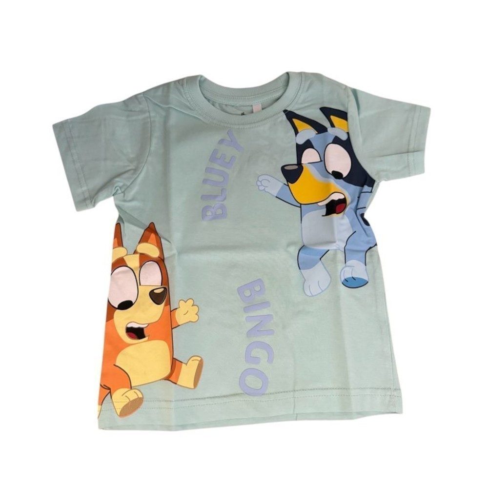 Bluey T-Shirt Bluey & Bingo Kurzarm-T-Shirt für Jungen, Gelb oder Blau, Größen