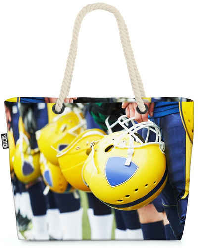 VOID Strandtasche (1-tlg), American football Spieler Helme Sport Stadion liga Amerika spiel gesp