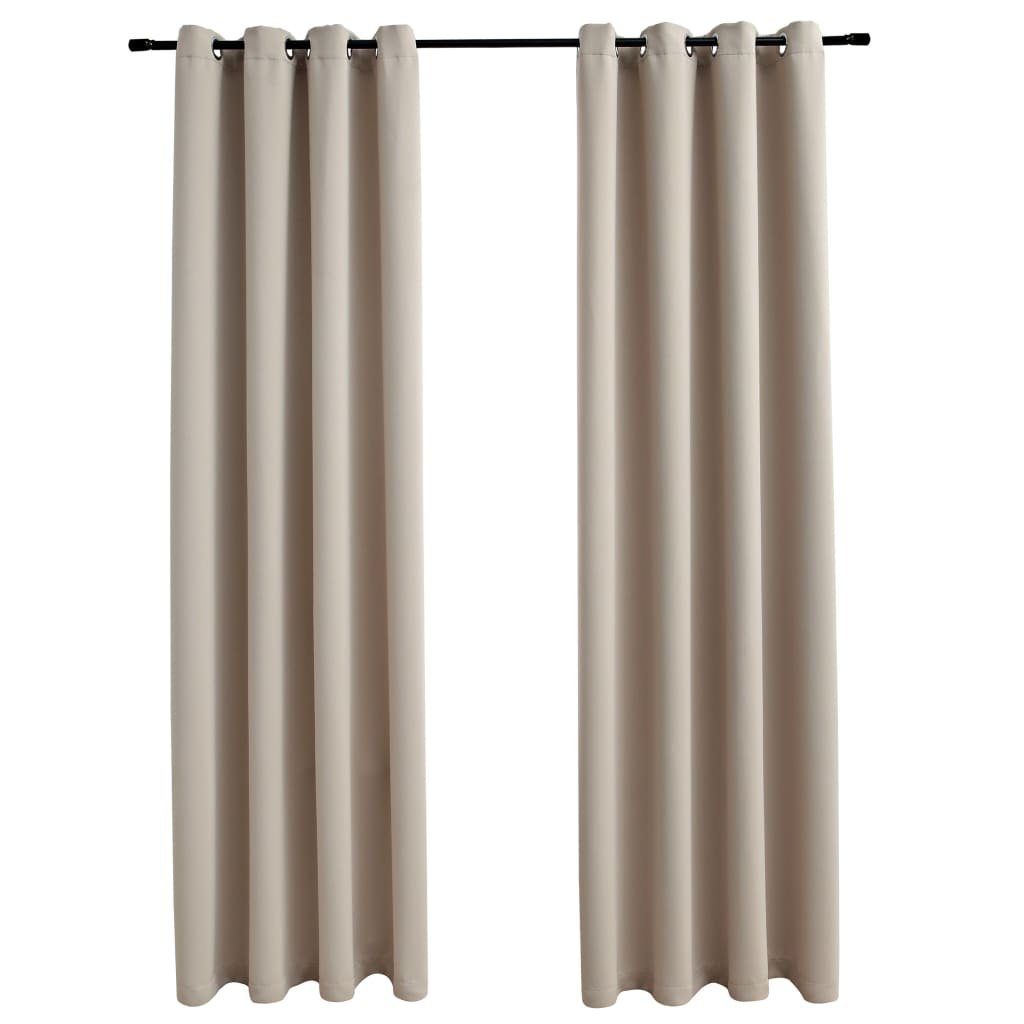 furnicato, Verdunkelungsvorhänge Metallösen Stk. 140x175 Beige 2 St) cm, Vorhang (1 mit
