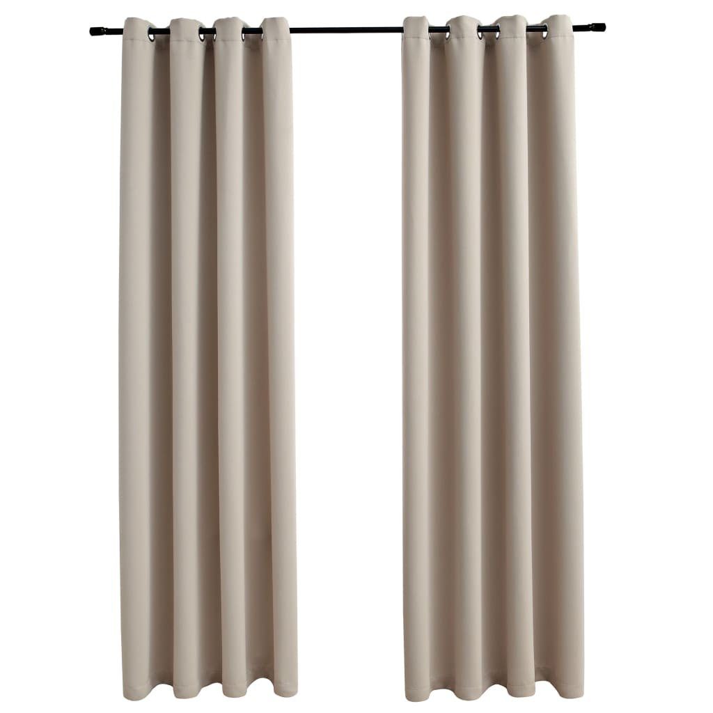 Vorhang St) Verdunkelungsvorhänge mit Stk. cm, (1 140x175 Beige Metallösen 2 furnicato,