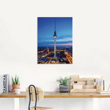 Artland Glasbild Berlin Fernsehturm, Deutschland (1 St), in verschiedenen Größen