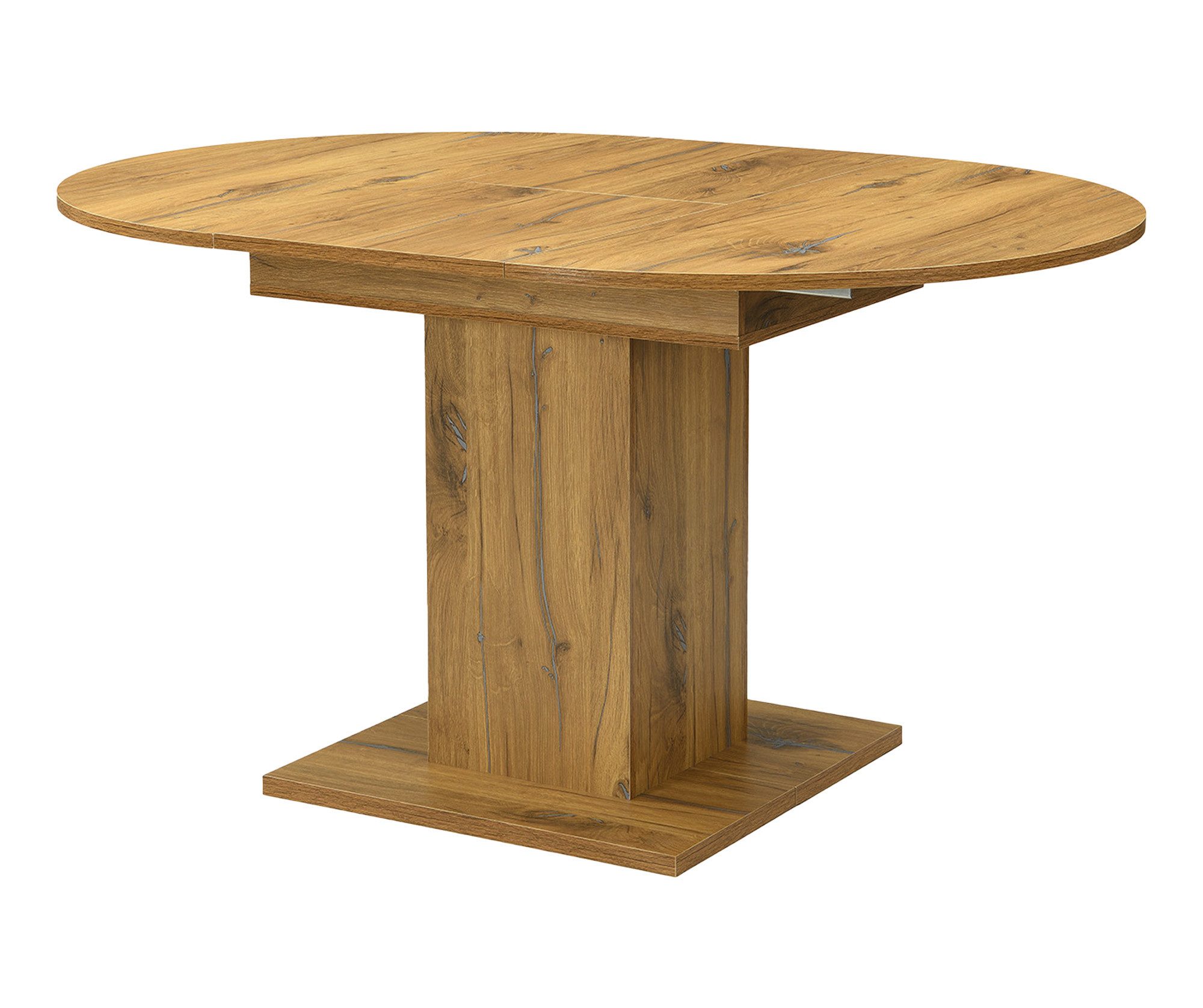 B&D home Säulen-Esstisch WIM, Holztisch, rund, ausziehbar 100-140cm, 4-6 Personen, versch. Farben