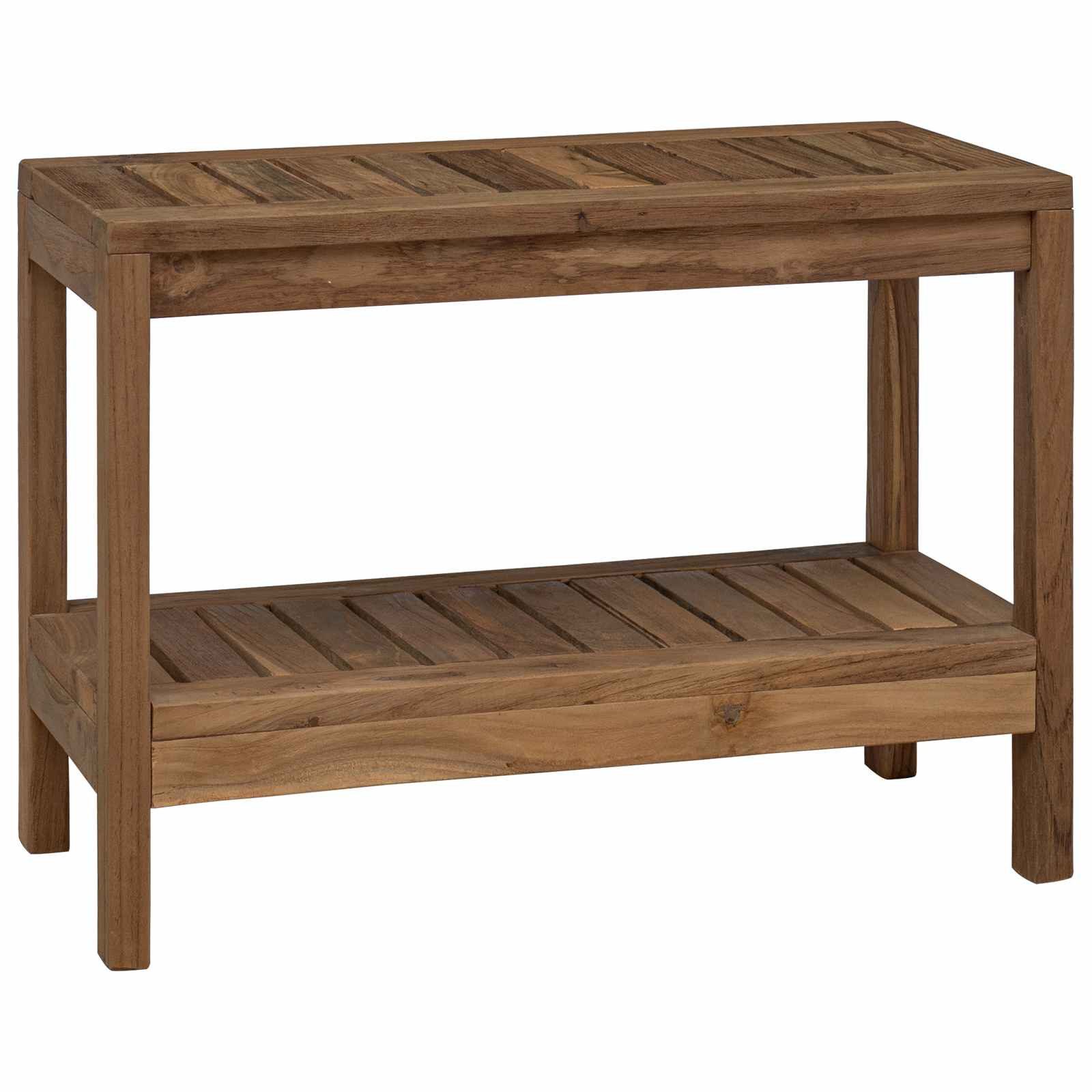 vidaXL Duschablage Badezimmer Beistelltisch Natur 60 x 30 x 45 cm Massivholz, 1-tlg.
