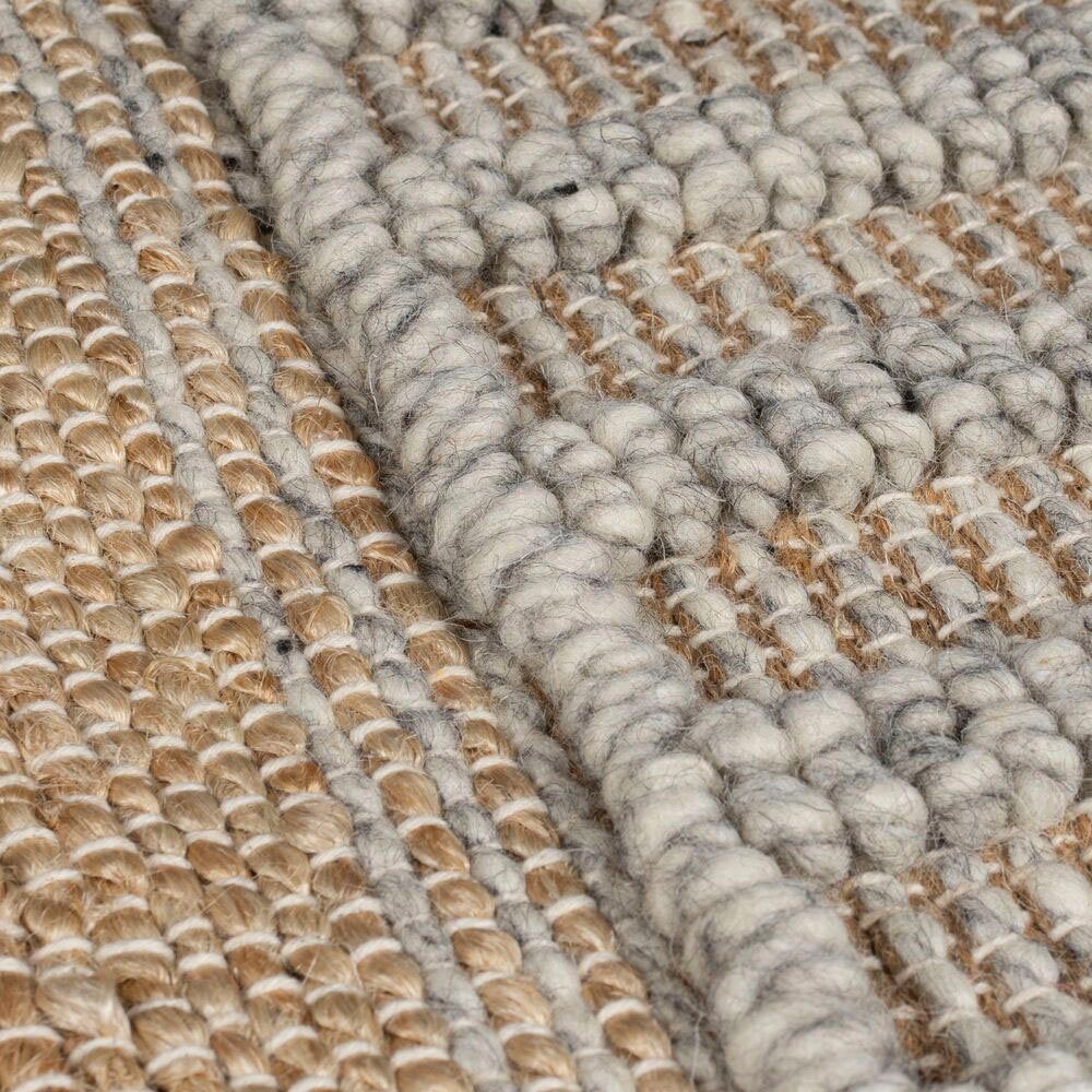 Teppich Medina, FLAIR RUGS, rechteckig, wie natur-grau Jute mm, aus & 12 Höhe: Boho-Look, Wolle Naturfasern