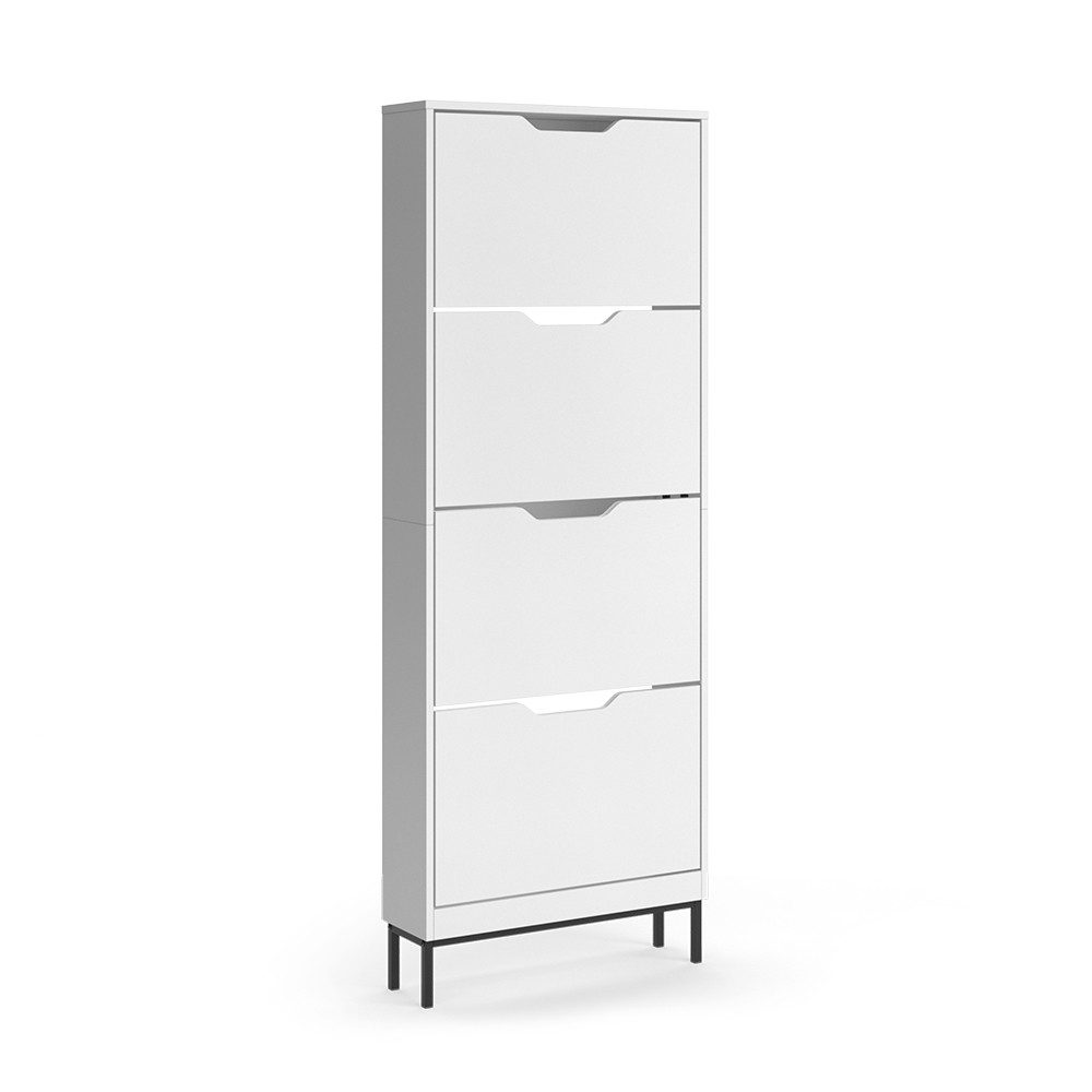 Vicco Schuhkipper Luca, Weiß/Schwarz, 59 x 157.5 cm mit 4 Kippfächern (1 St)