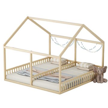 HAUSS SPLOE Kinderbett Kinderbett Holzhaus Bett Bodenbett Bettgestell Baumhausbett (Hausmodelle, 2-in-1-Betten 90X200 cm), ohne Matratze