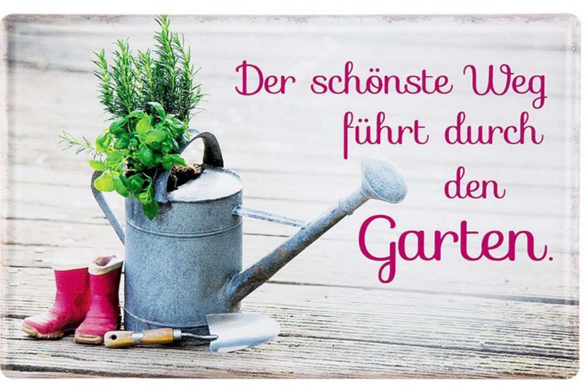 GILDE Wandbild, Garten, Garten Metallschild im Foto Bild Stil, Modell