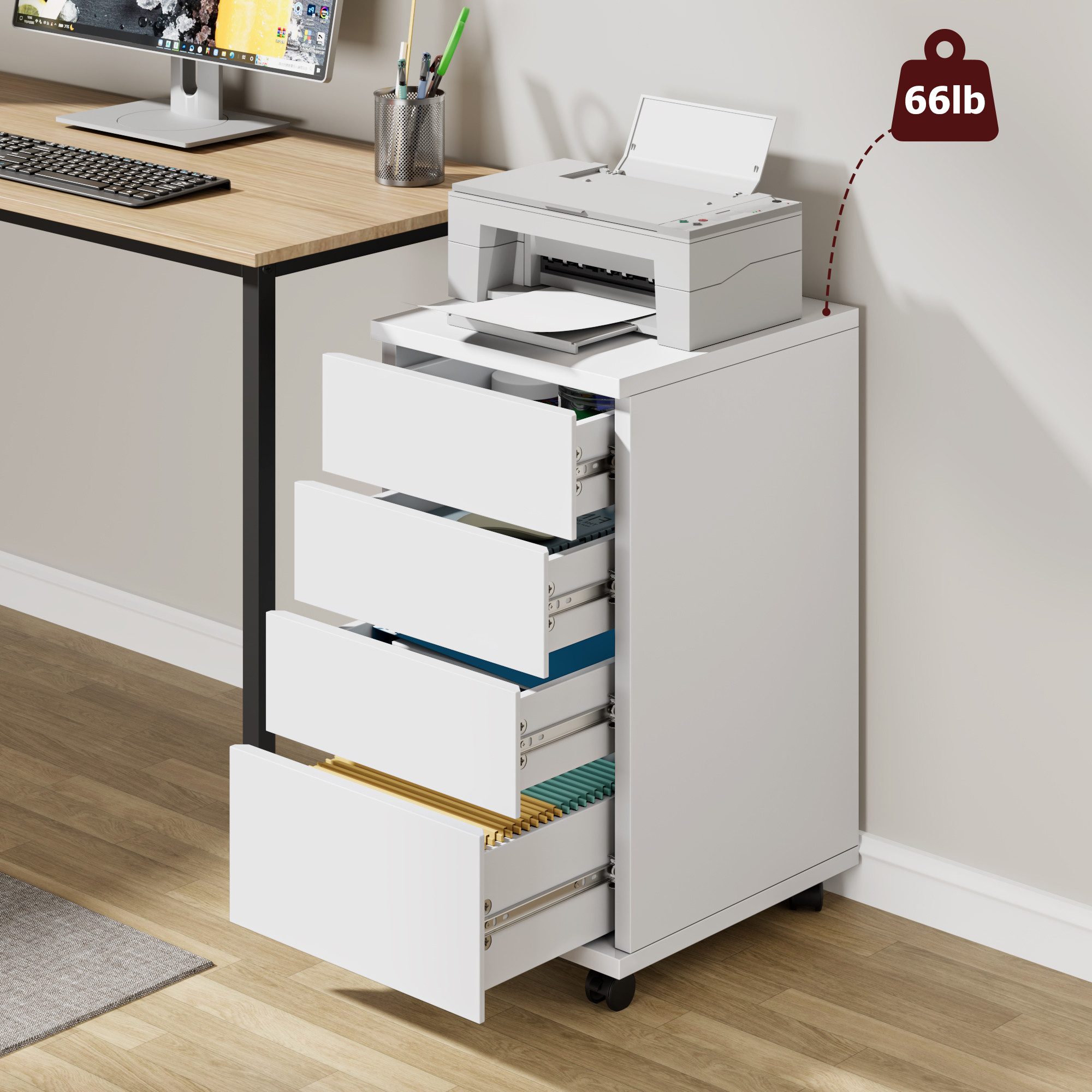 HOMECHO Aktenschrank mit 4 Schubladen Aktenschrank günstig online kaufen