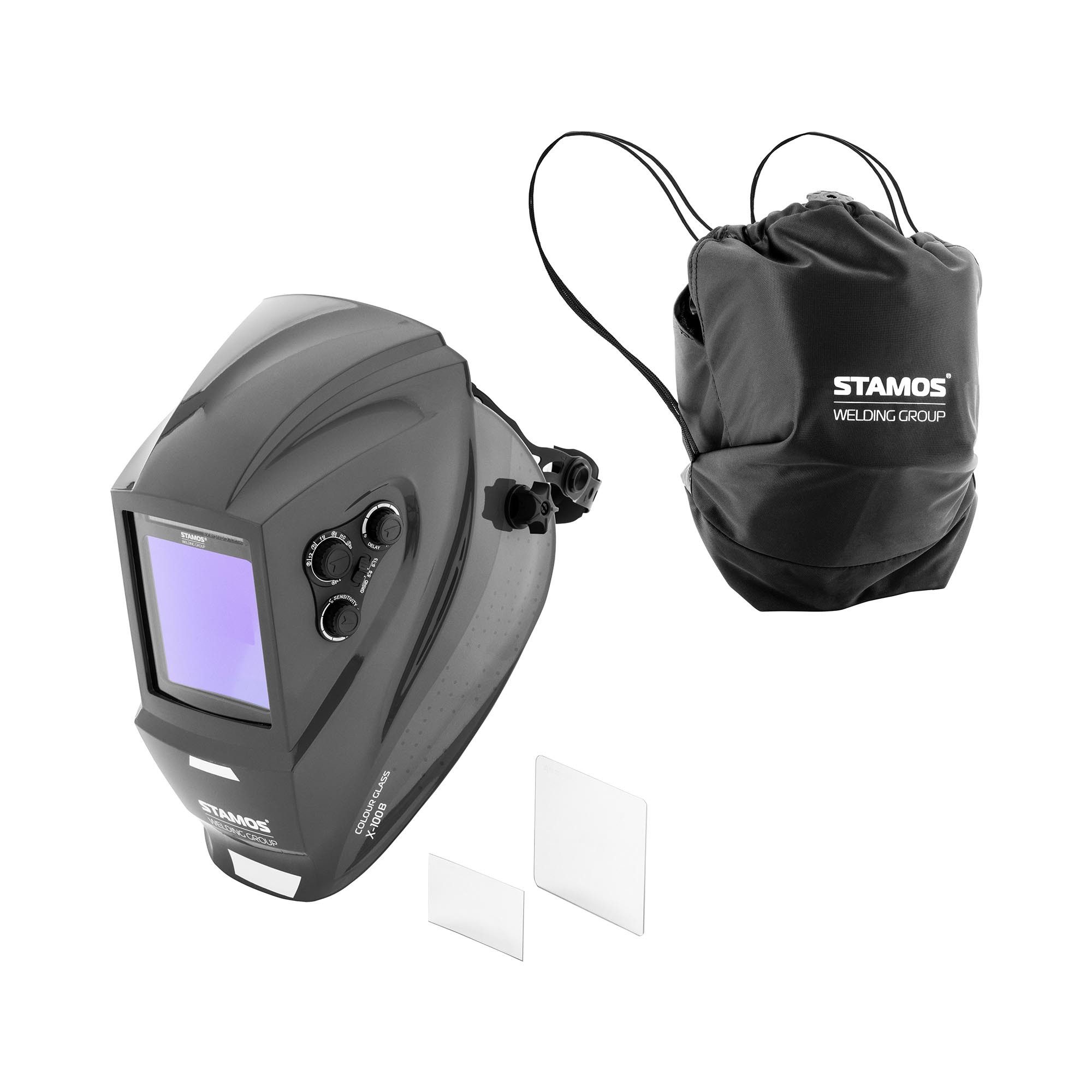 Stamos Welding Group Schweißhelm Schweißmaske COLOUR GLASS X-100B automatischer farbiges Sichtfeld