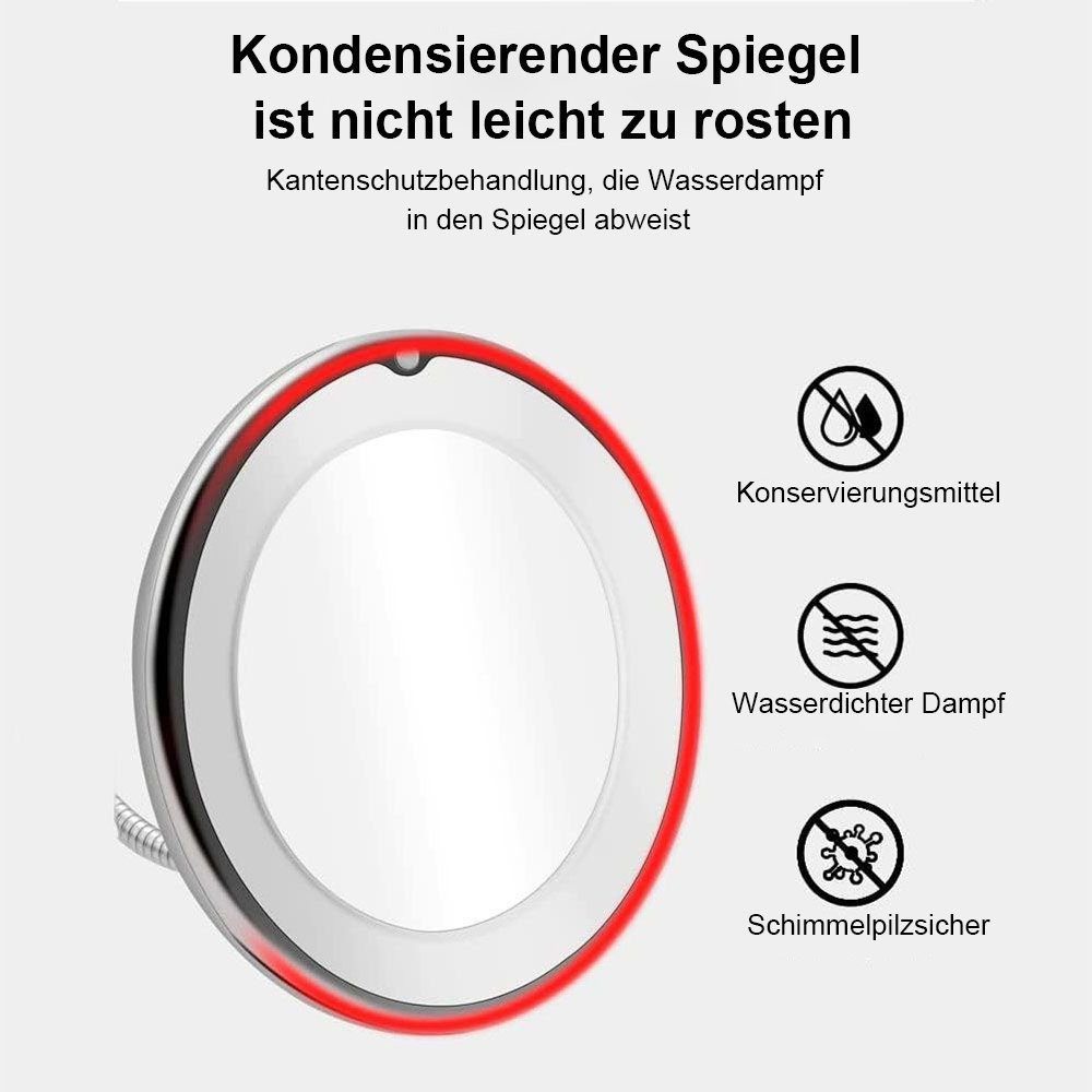 feinlux Schminkspiegel Kosmetikspiegel Vergrößerungsspiegel mit 10-fache (Packung, LED Beleuchtung Saugnapf Kosmetikspiegel), Geeignet für Make-up, das Einsetzen von Kontaktlinsen