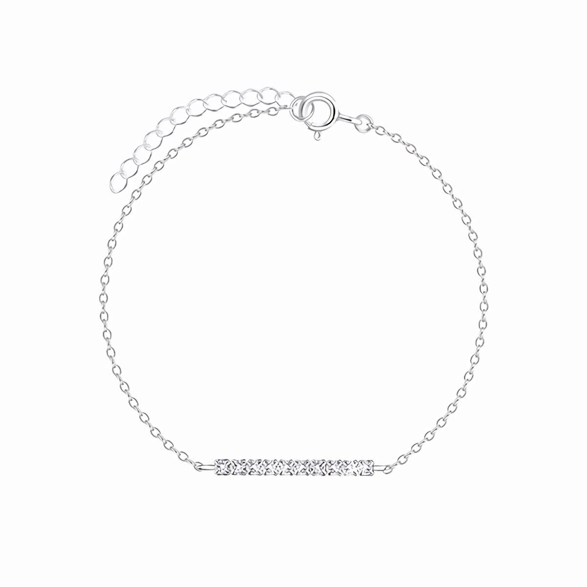 Order & Smile Schmuck Silberarmband 925 Silber Armband Damen „Stab mit Kristallen“
