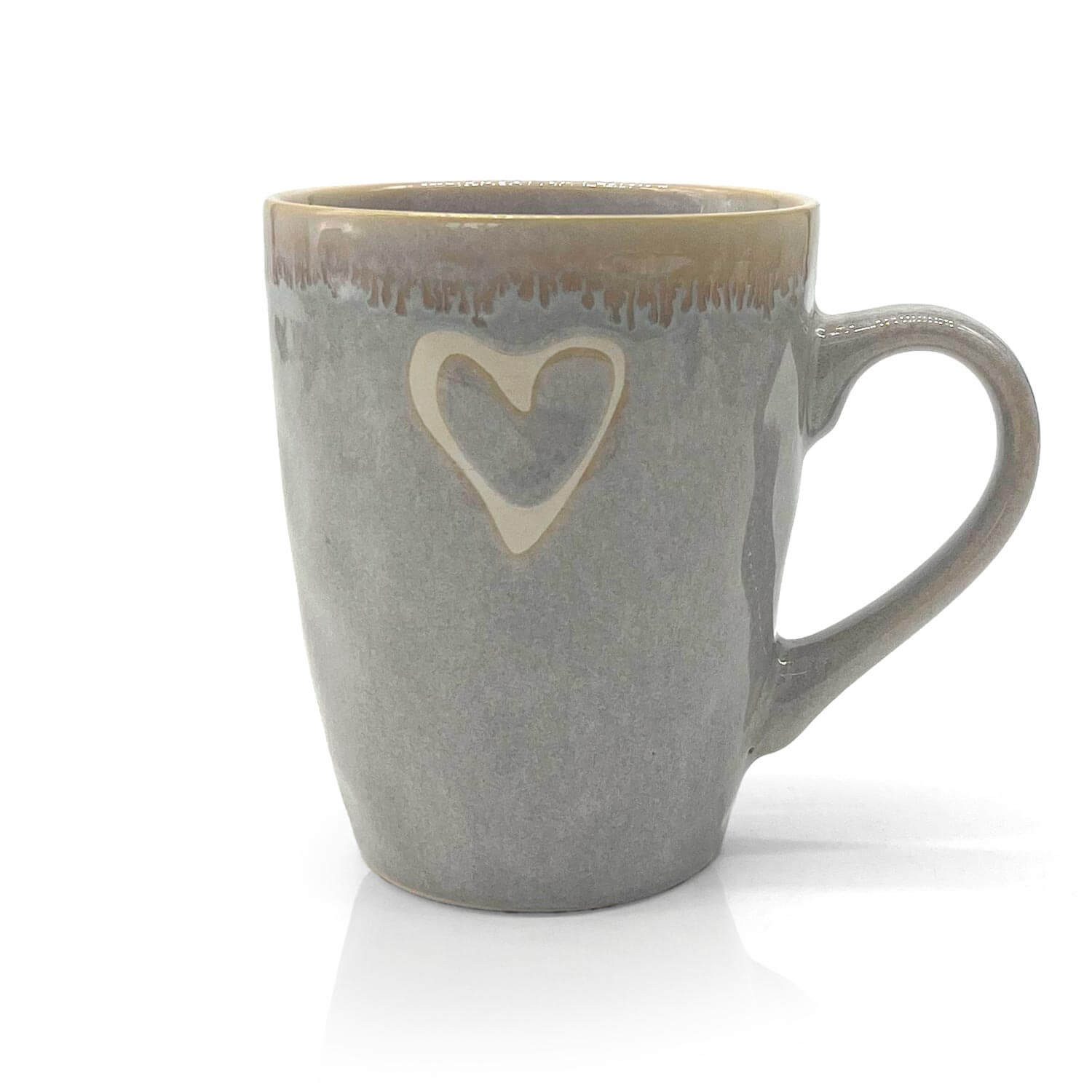 MEA LIVING Tasse MEA living STONEWARE Becher mit Henkel, Motiv "Herz", Stoneware