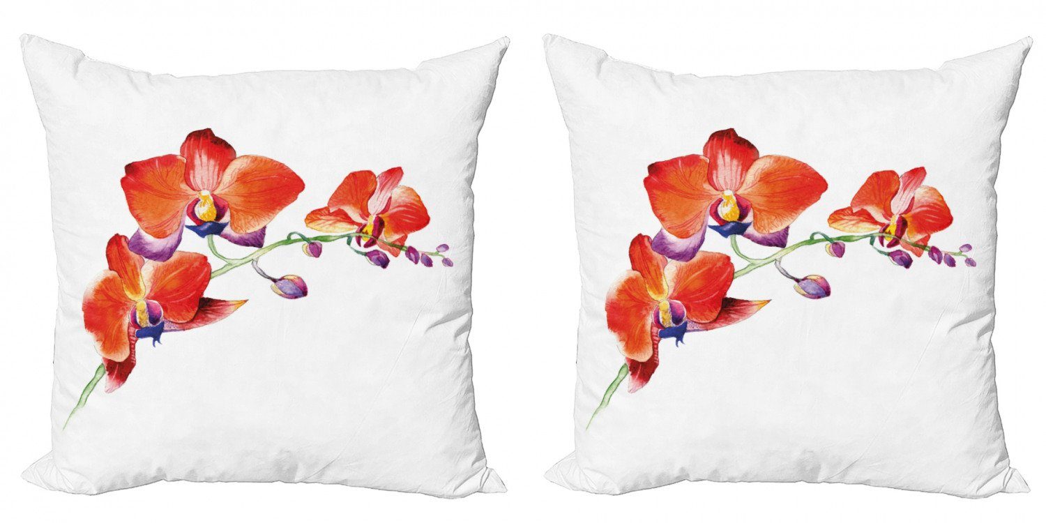 Kissenbezüge Modern Accent Doppelseitiger Digitaldruck, Abakuhaus (2 Stück), Blume Orchideezweig Blooms